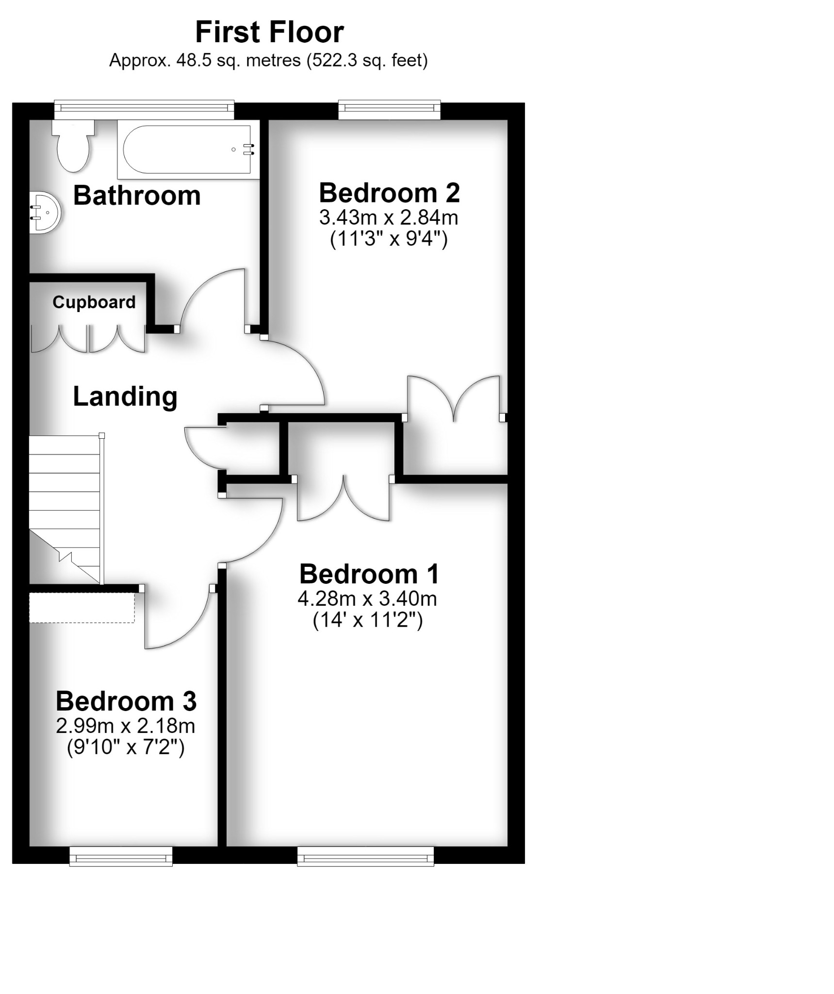 32 Beacon Way, Park Gate, Southampton floorplan