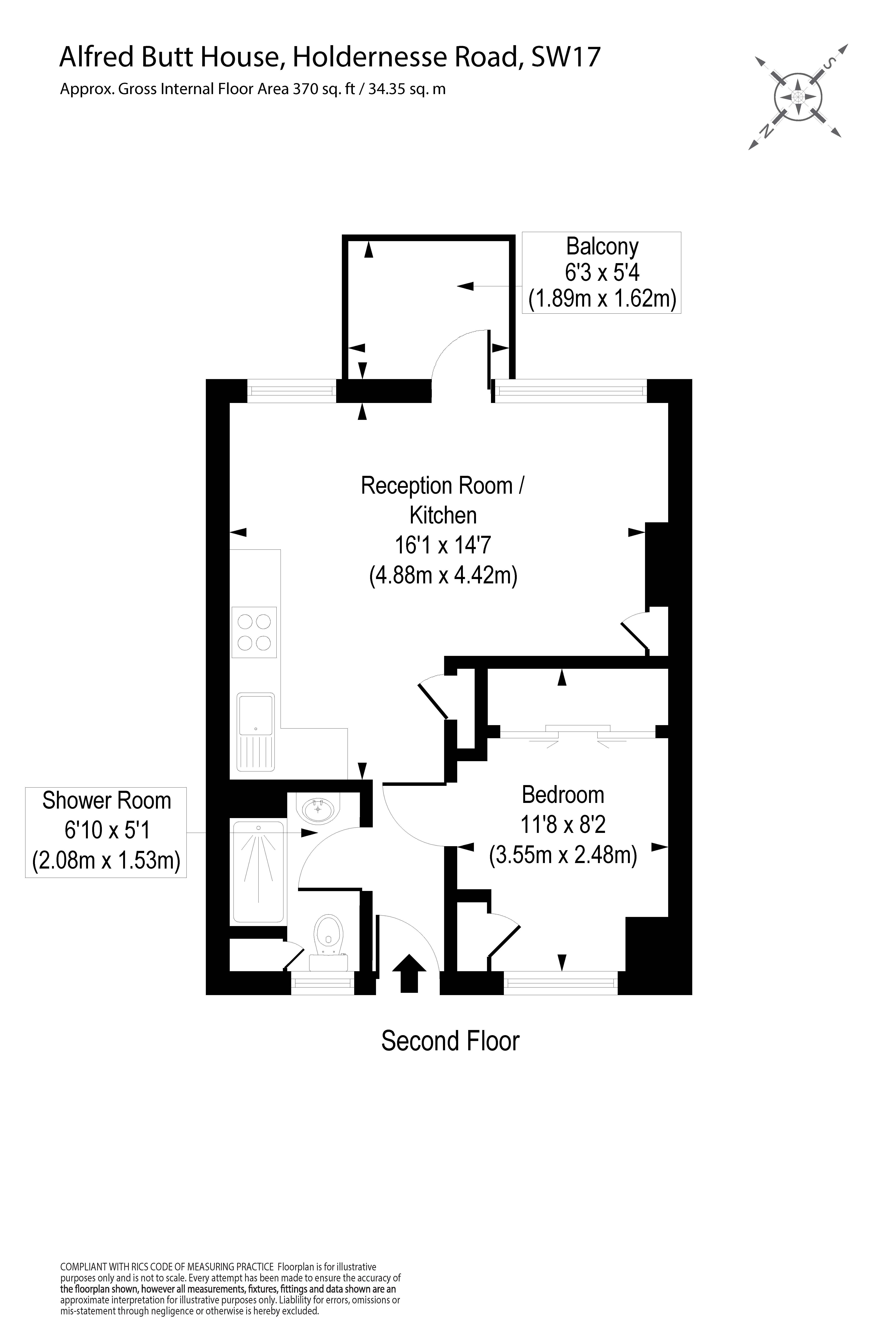 Flat 28, Alfred Butt House,, Holdernesse Road, London floorplan