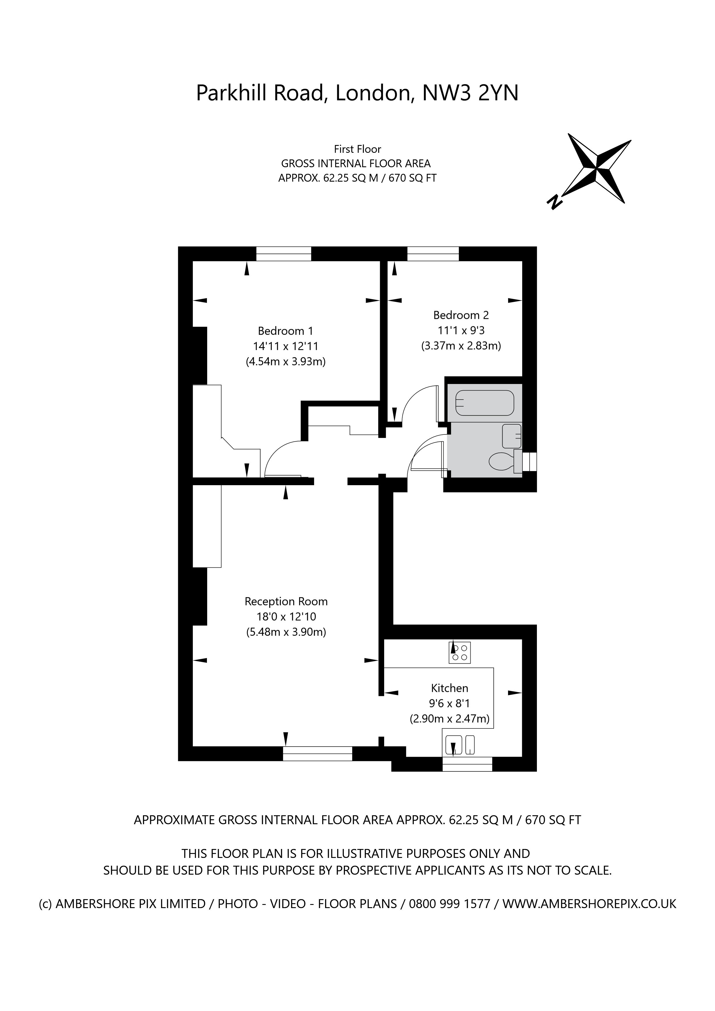 Flat 2, 20, Parkhill Road, London floorplan