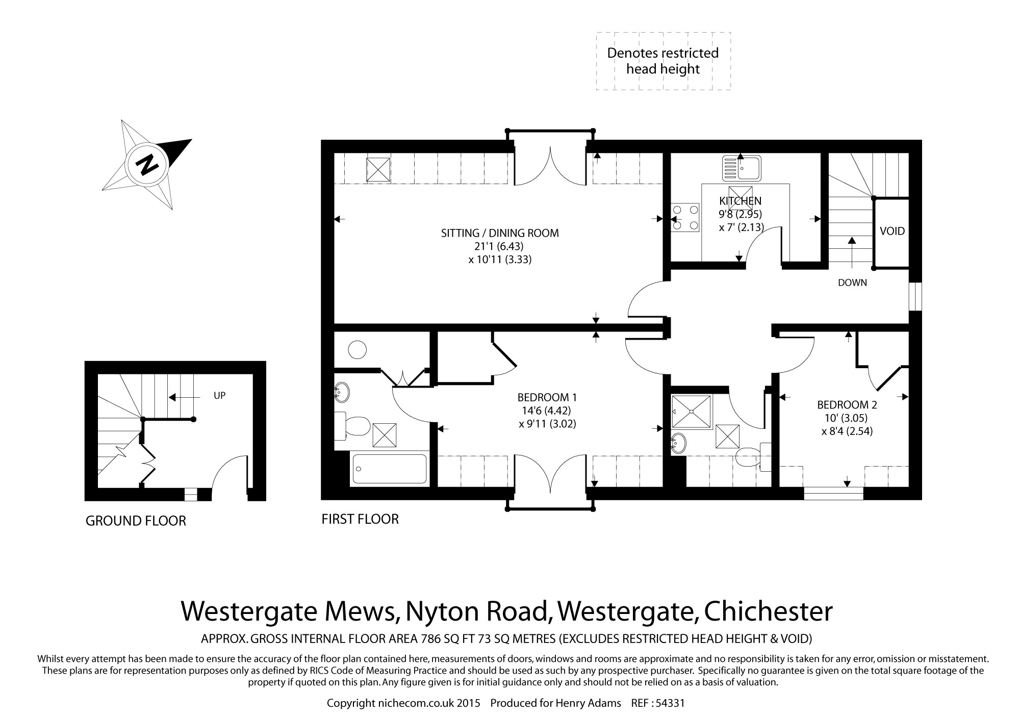 2 Bedrooms Flat for sale in Westergate Mews, Nyton Road, Westergate PO20