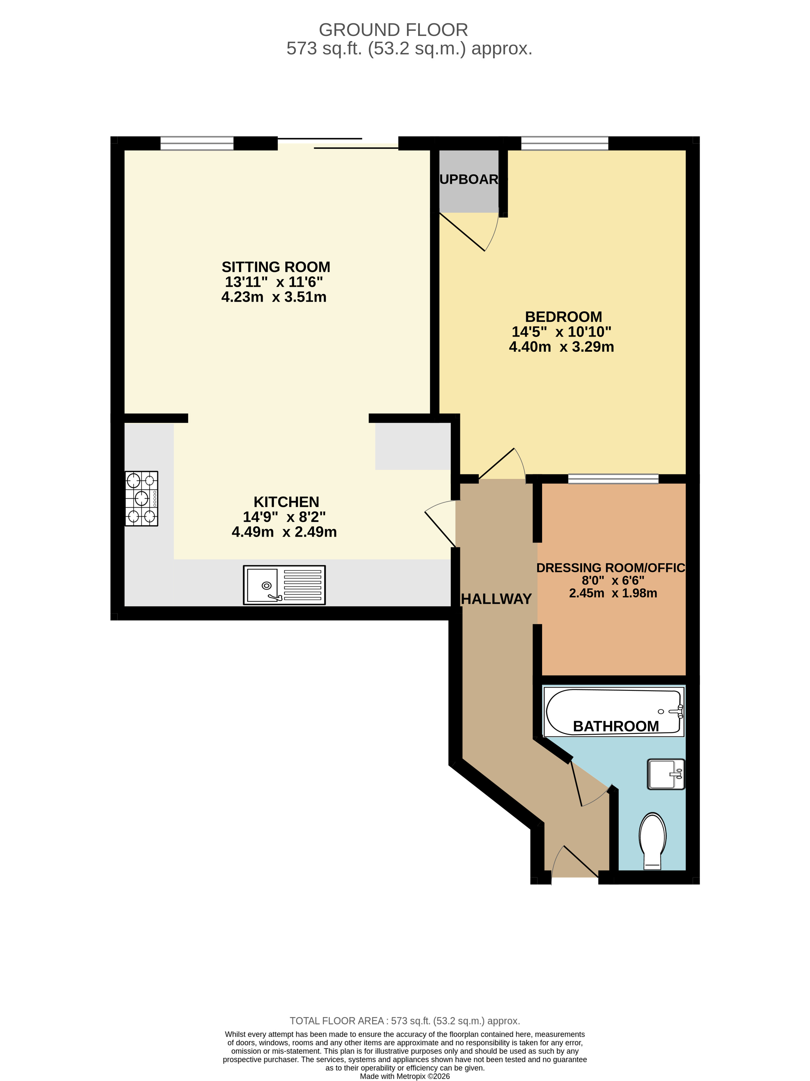 Flat 2, 95, Coldharbour Road, Bristol floorplan