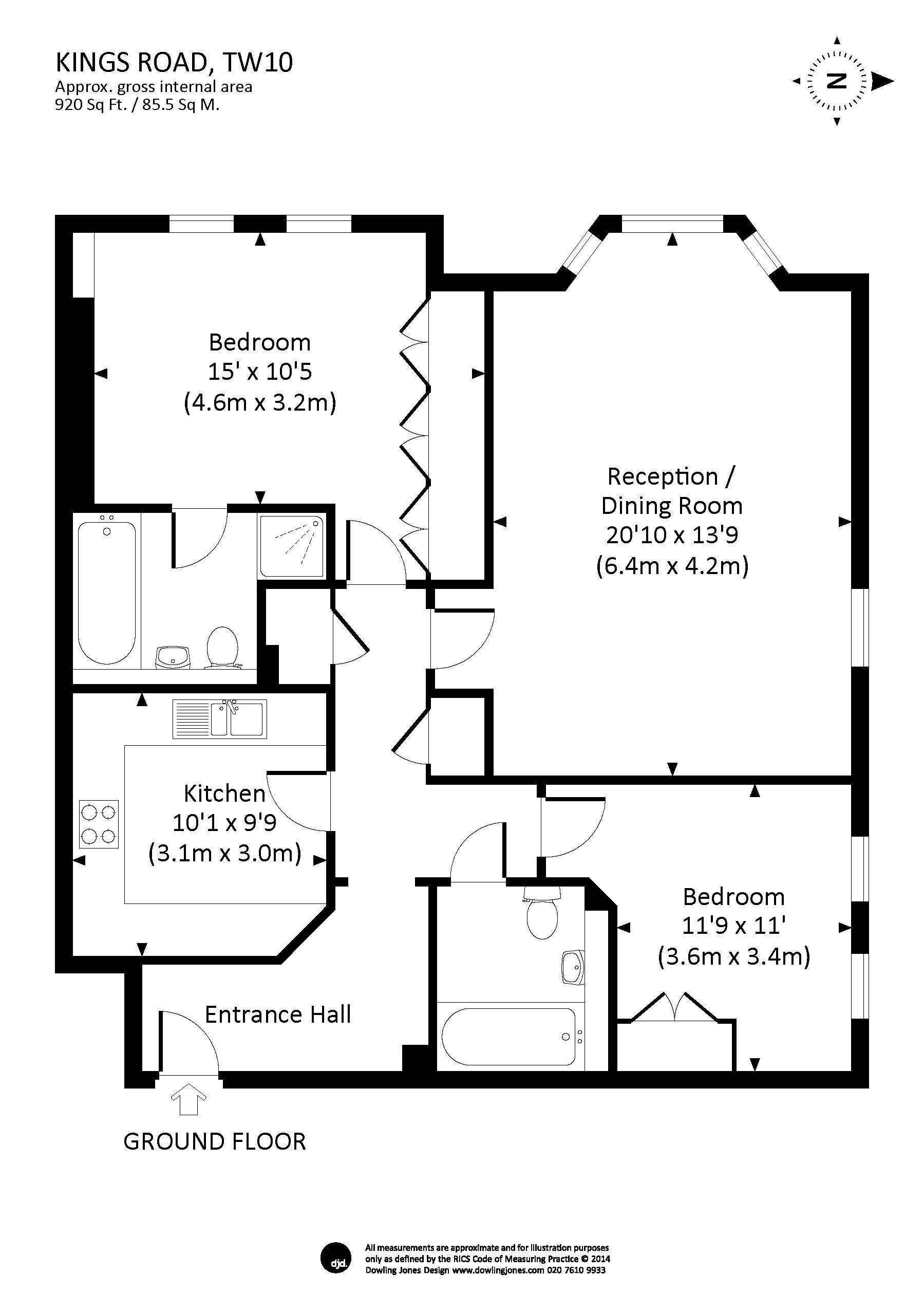 2 Bedrooms Flat to rent in Kings Road, Richmond TW10