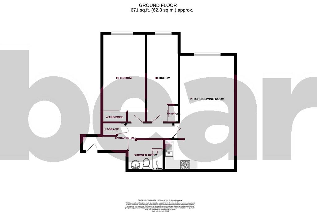 Flat 22 Oasis Court, 18, Kenway, Southend-on-Sea floorplan
