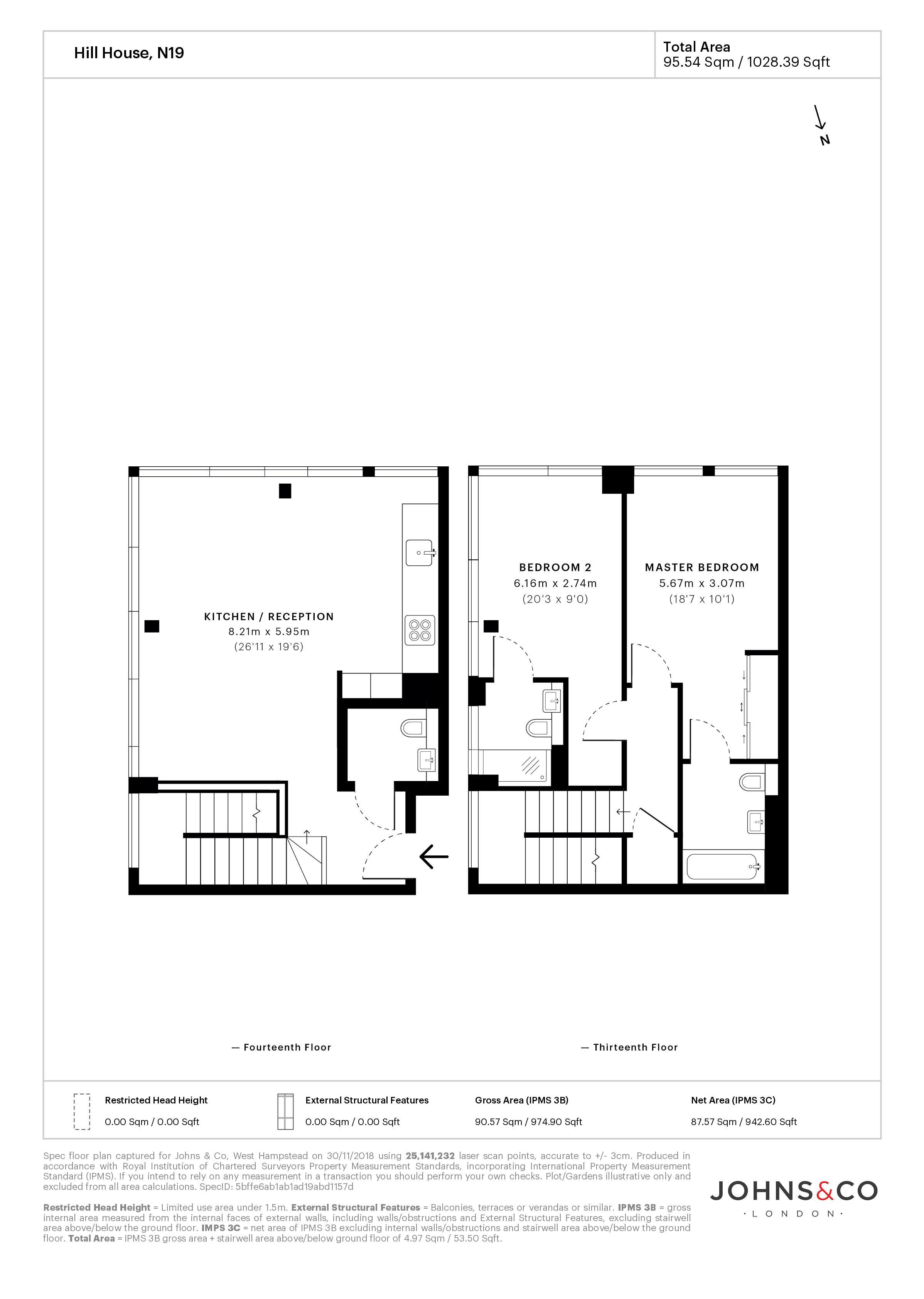 2 Bedrooms Flat to rent in Hill House, Archway, London N19