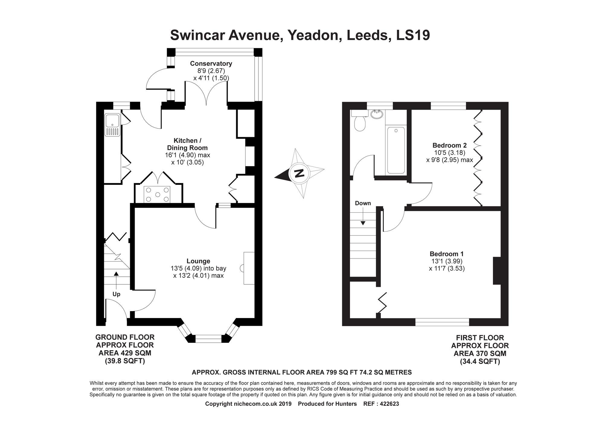 2 Bedrooms Terraced house for sale in Swincar Avenue, Yeadon, Leeds LS19