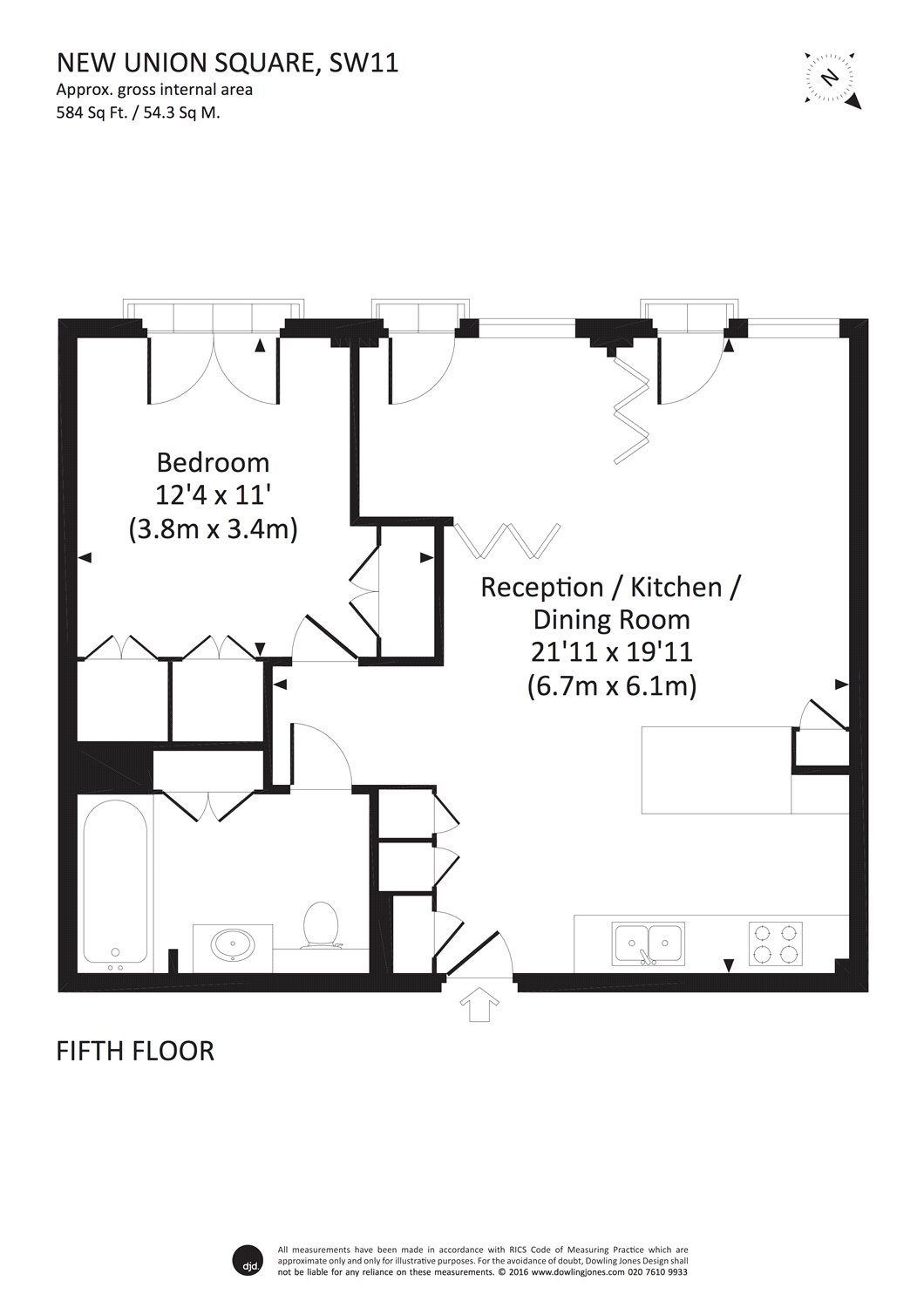 1 Bedrooms Flat to rent in Capital Building, 8 New Union Square, London SW11