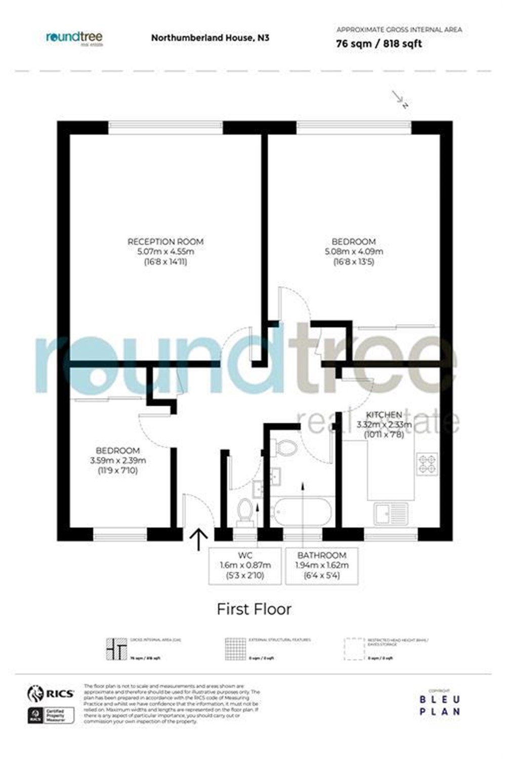 Flat 224, 224 237, Northumberland House, Finchley floorplan