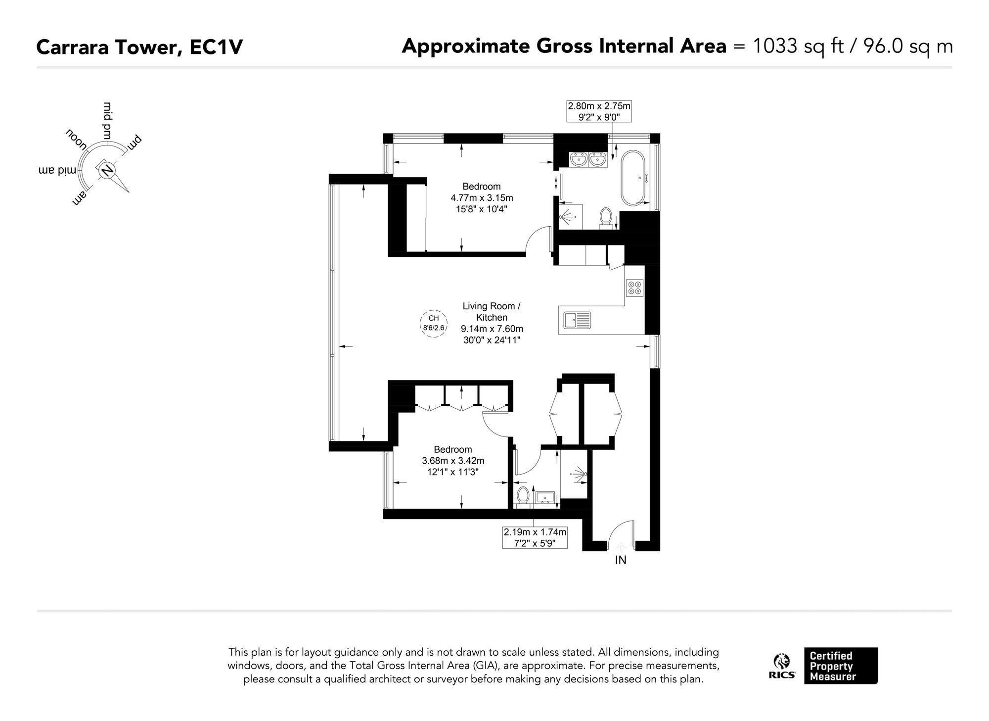 Apt 37, Carrara Tower, London floorplan