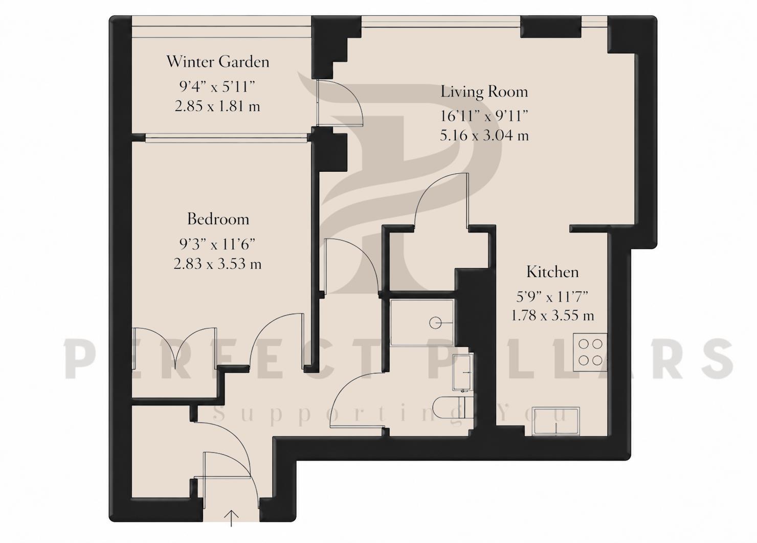 Flat 2008, 1, Silvocea Way, London floorplan