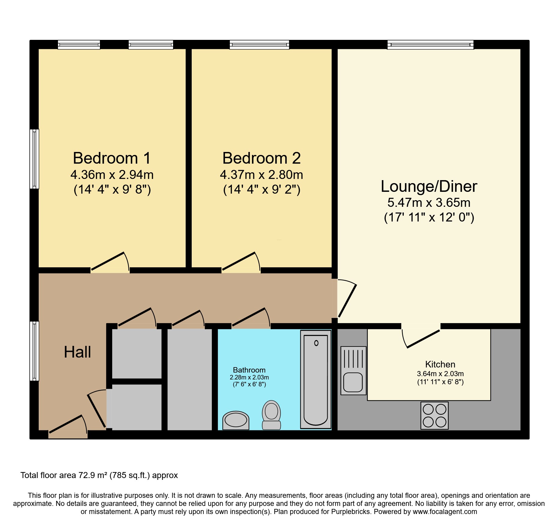 Flat 52/Lampson Court, Copthorne Common Road, Crawley floorplan