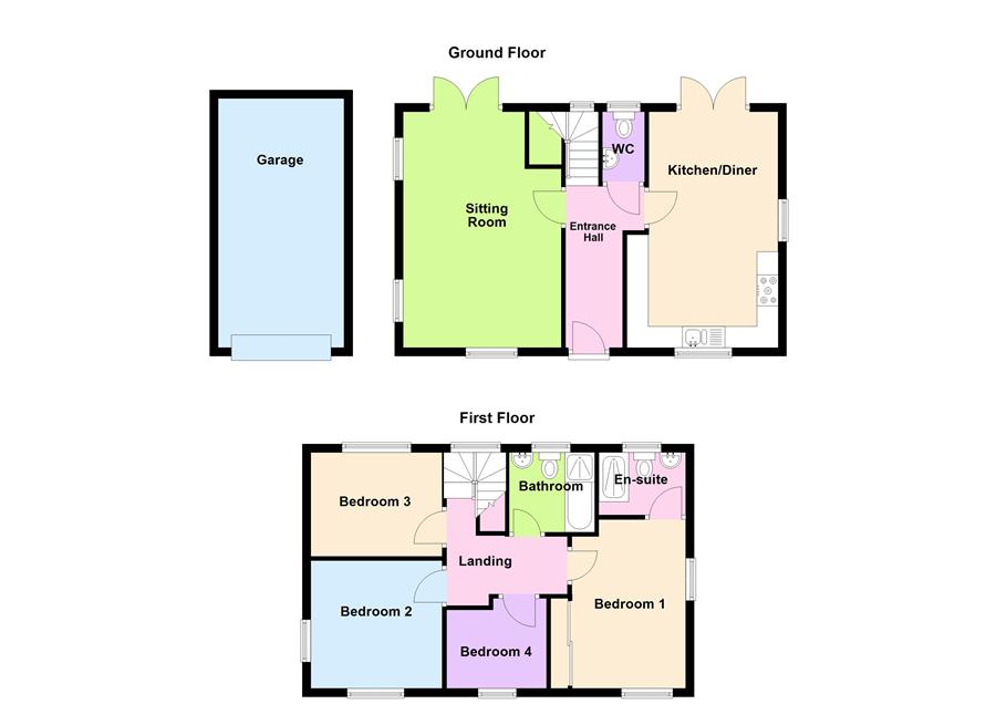 60, Crump Way, Evesham floorplan