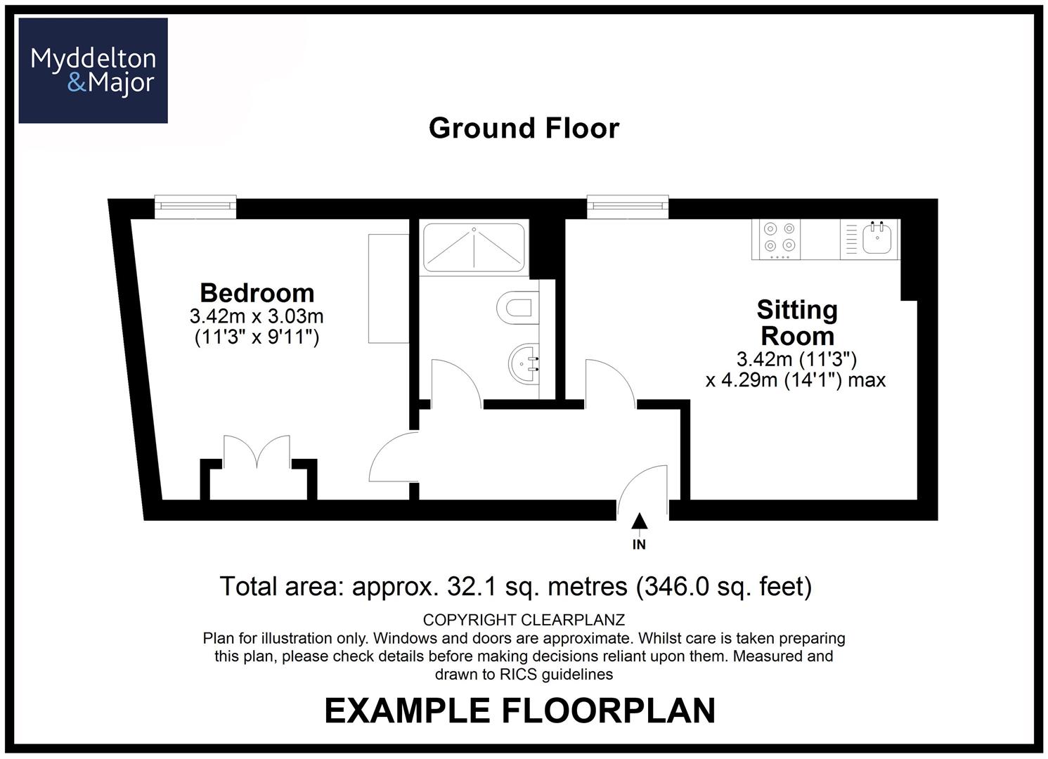 Standard Apartment, Mercure Salisbury, Salisbury floorplan