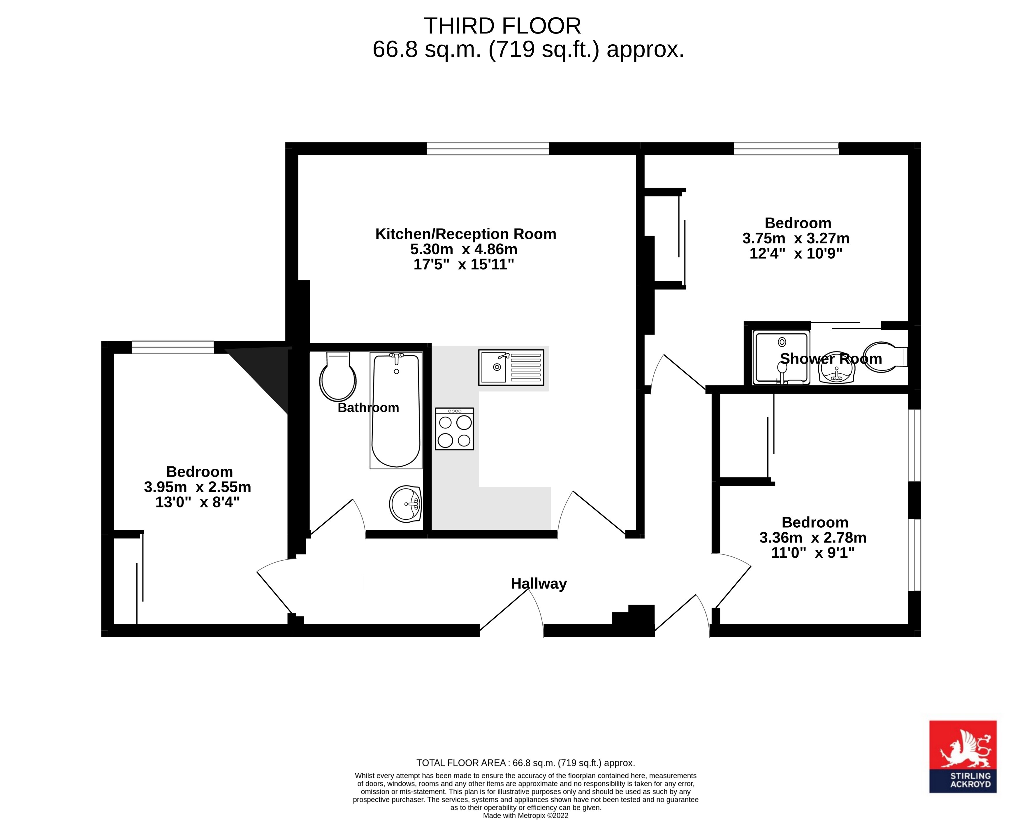 Flat 9, Spencer Court, 10, Spencer Park, London floorplan