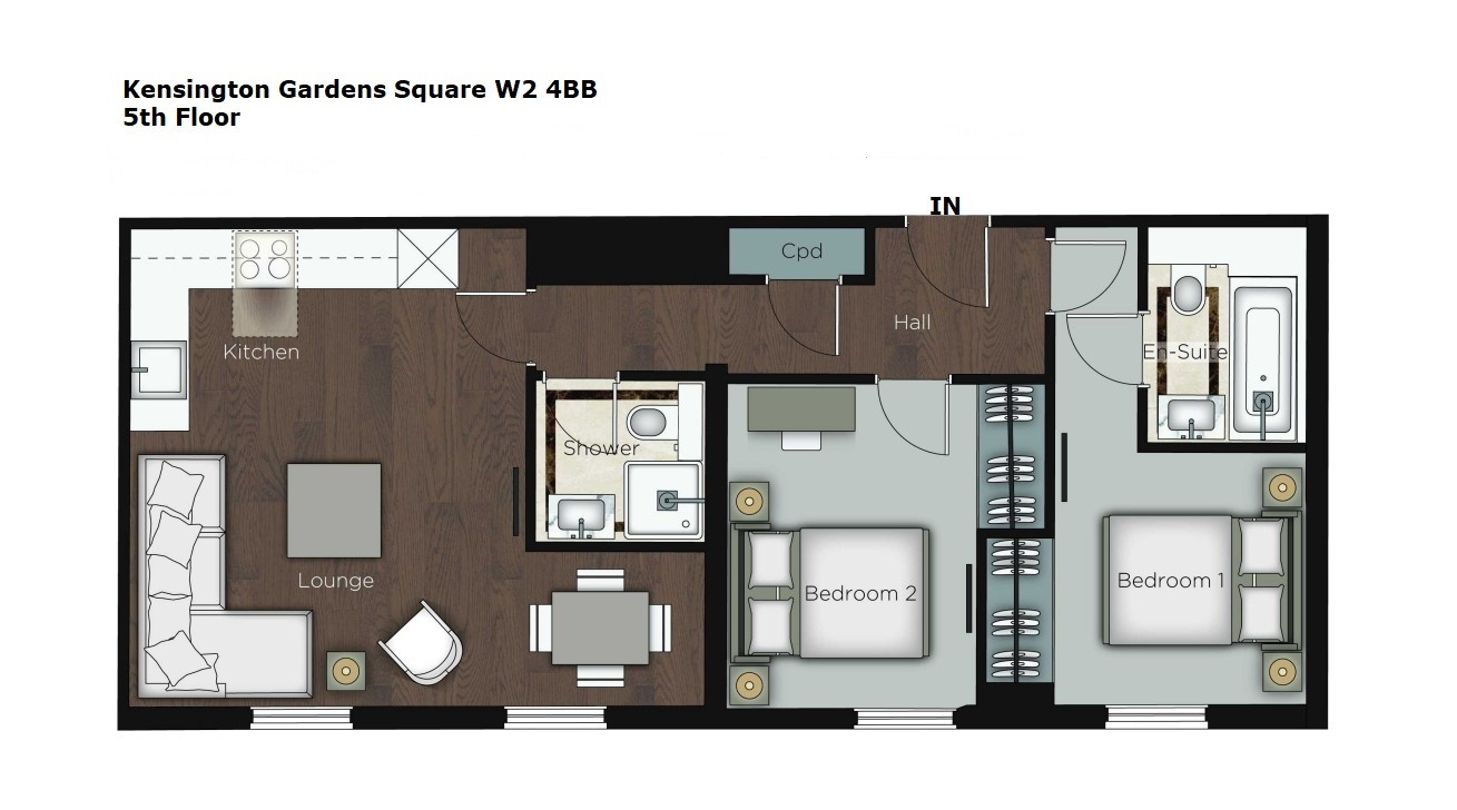 54 Garden H, Kensington Gardens Square, Bayswater floorplan