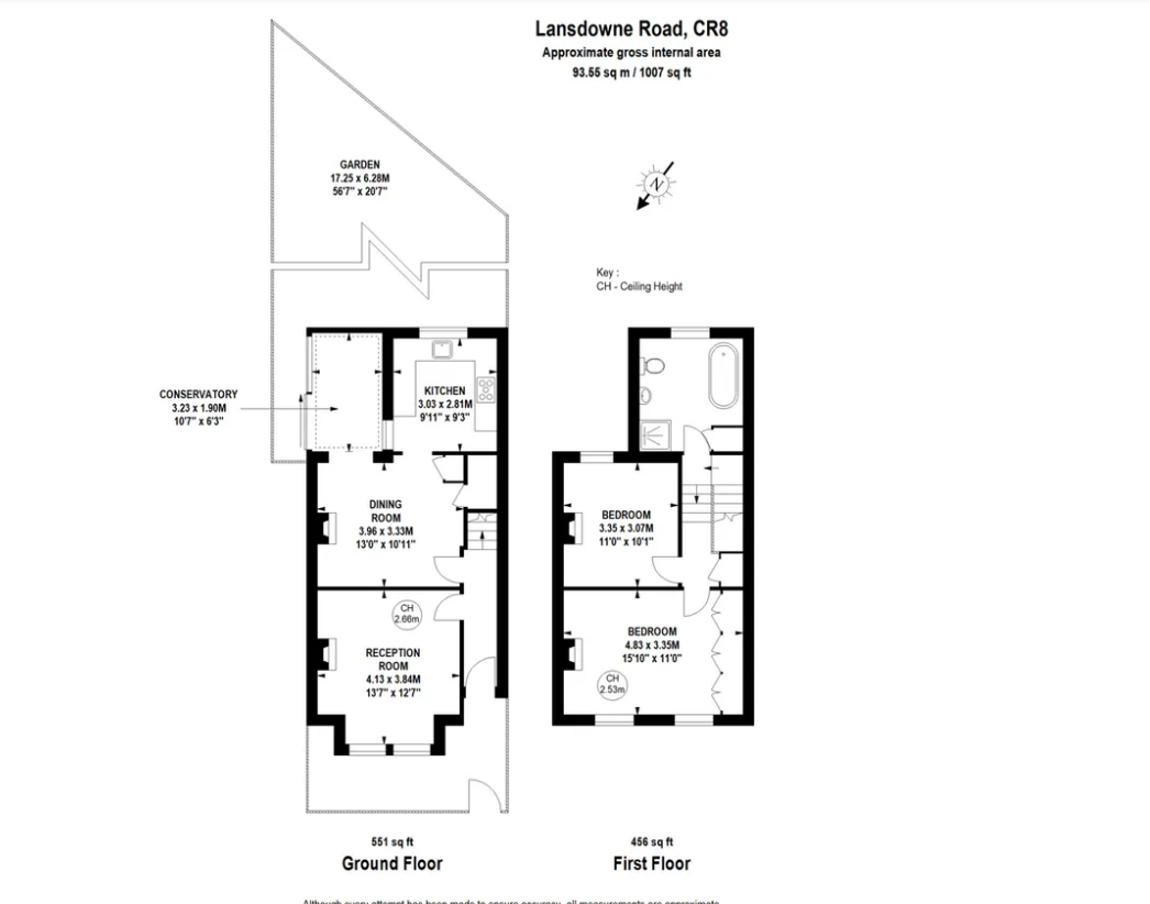 115, Lansdowne Road, Purley floorplan