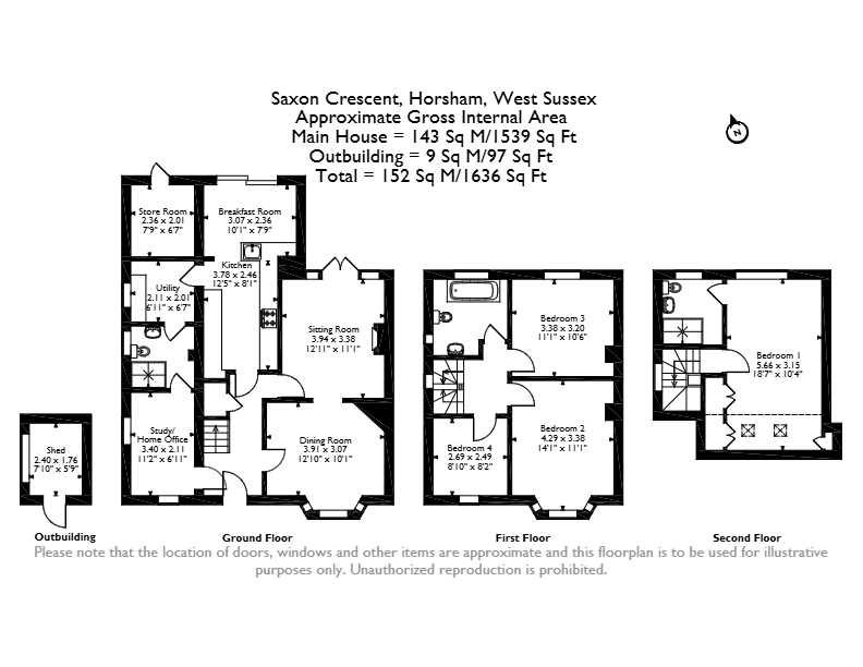 48, Saxon Crescent, Horsham floorplan