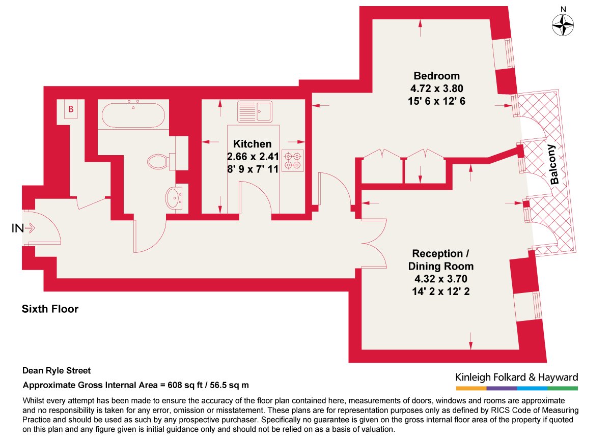 Apartment 6.17, Westminster Green, 8, Dean Ryle Street, London floorplan