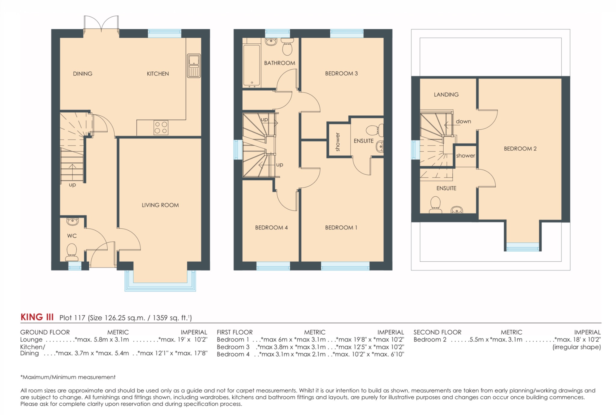 The King III, Plots 117/118 Jacksons Landing, Knottingley floorplan