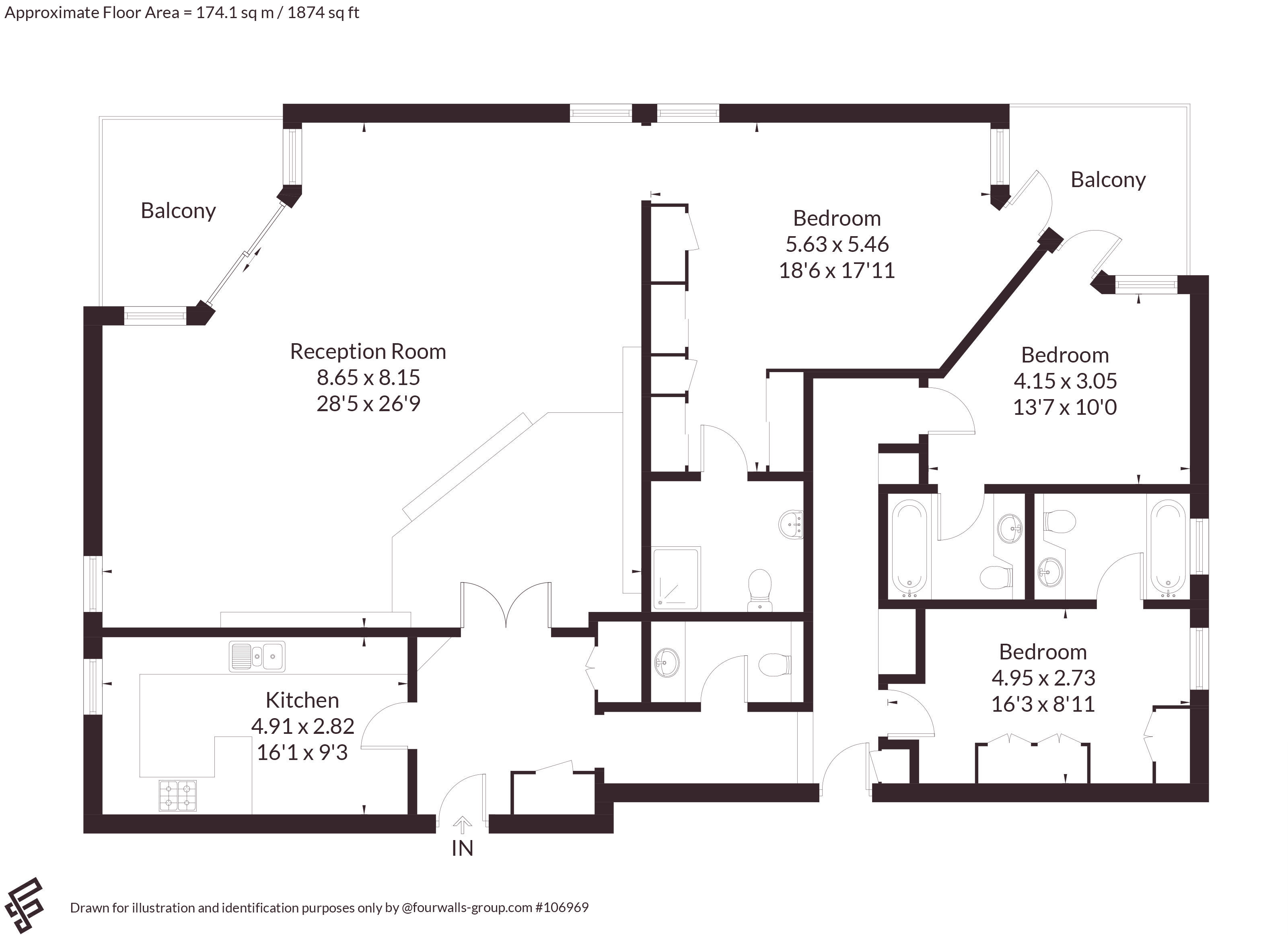Flat A, Melbourne Court,, Randolph Avenue, London floorplan