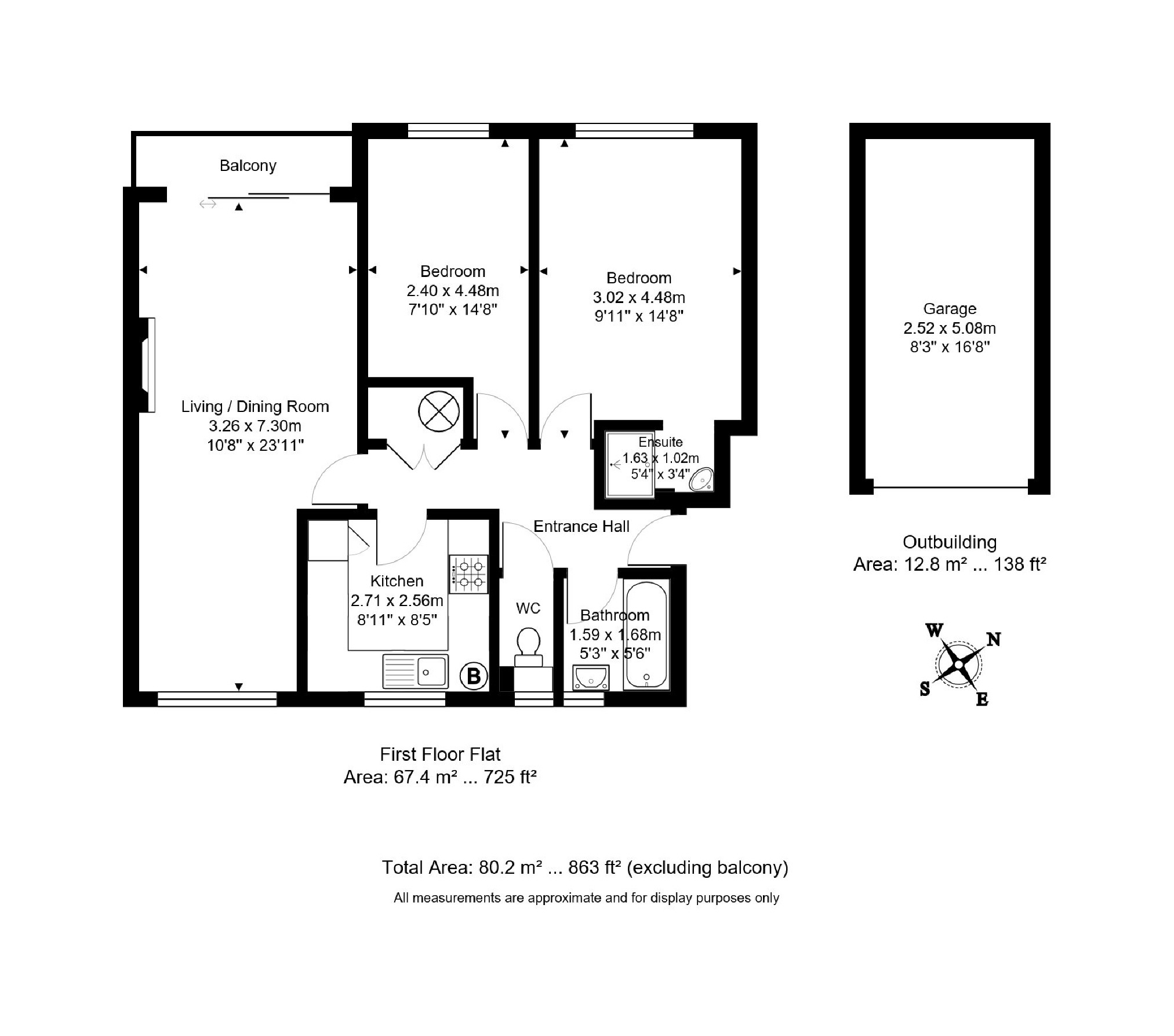2 Bedrooms Flat for sale in Kings Court, Crowborough TN6
