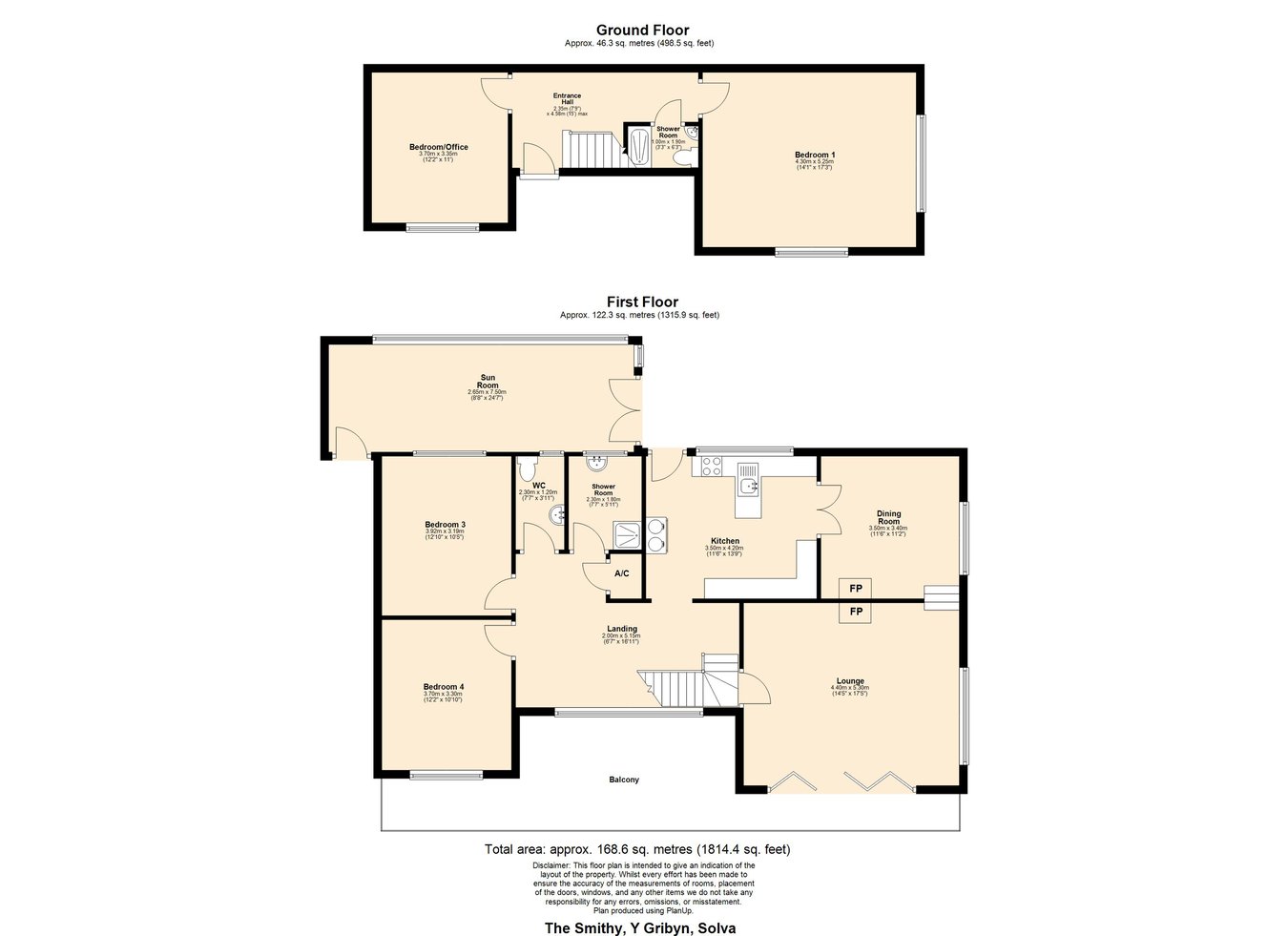 The Smithy, Y Gribyn, Solva floorplan