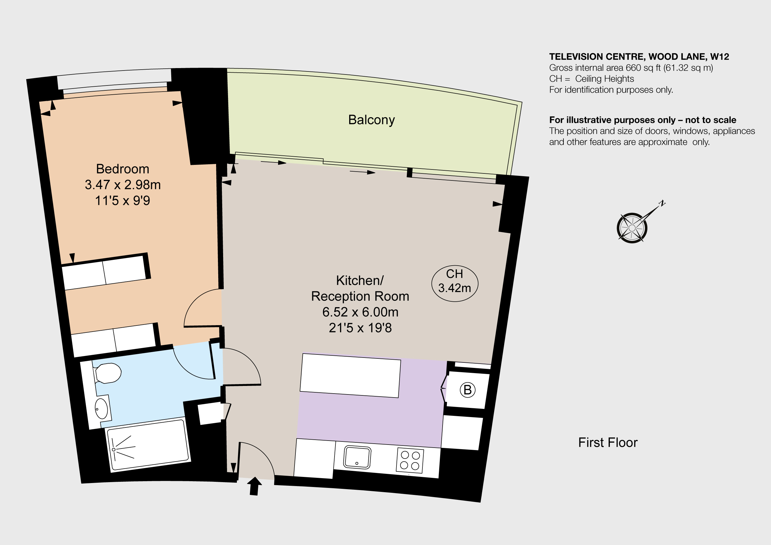 1 Bedrooms Flat to rent in Wood Lane, London W12