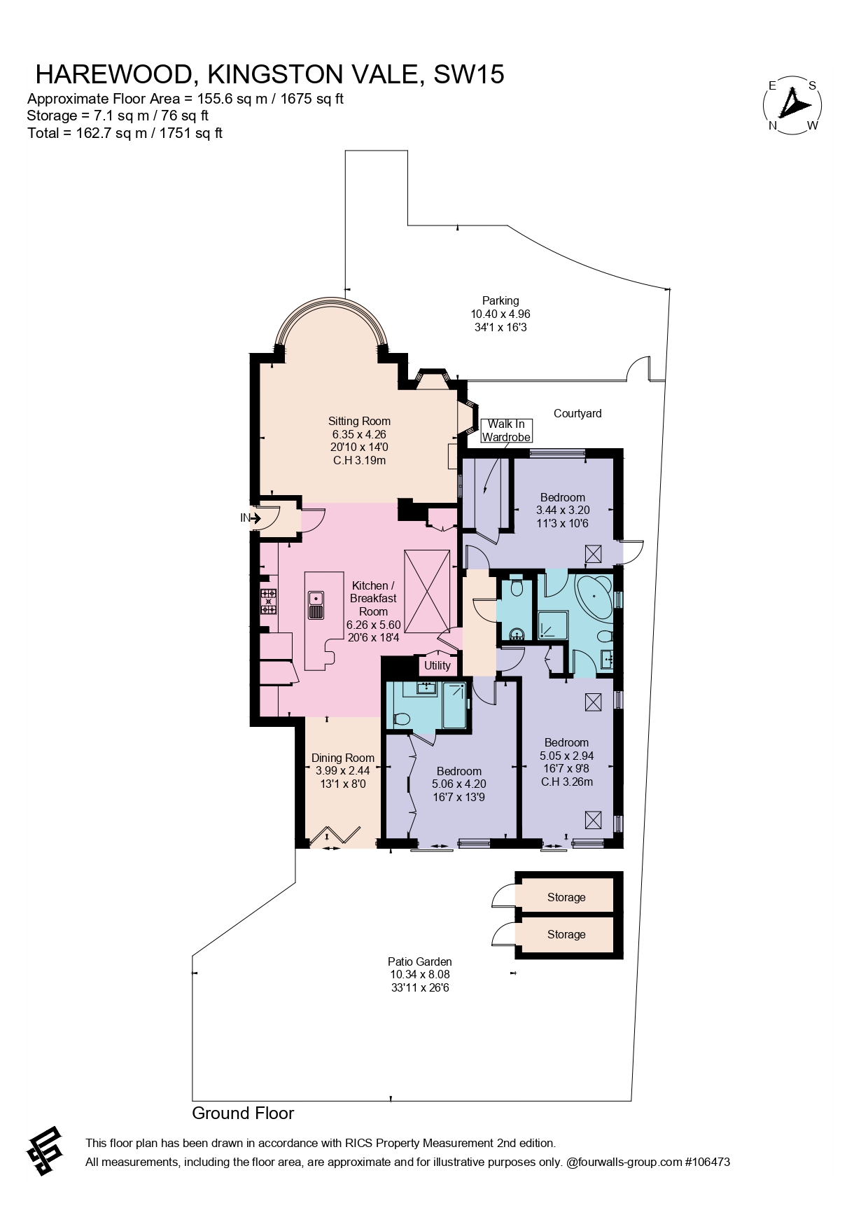 Flat 1, Harewood,, Kingston Vale, London floorplan