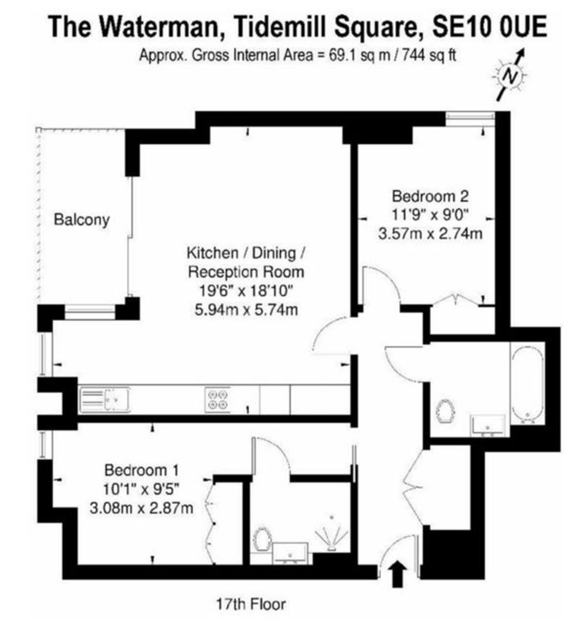 Flat 35, 5 Tidemill Square, London floorplan