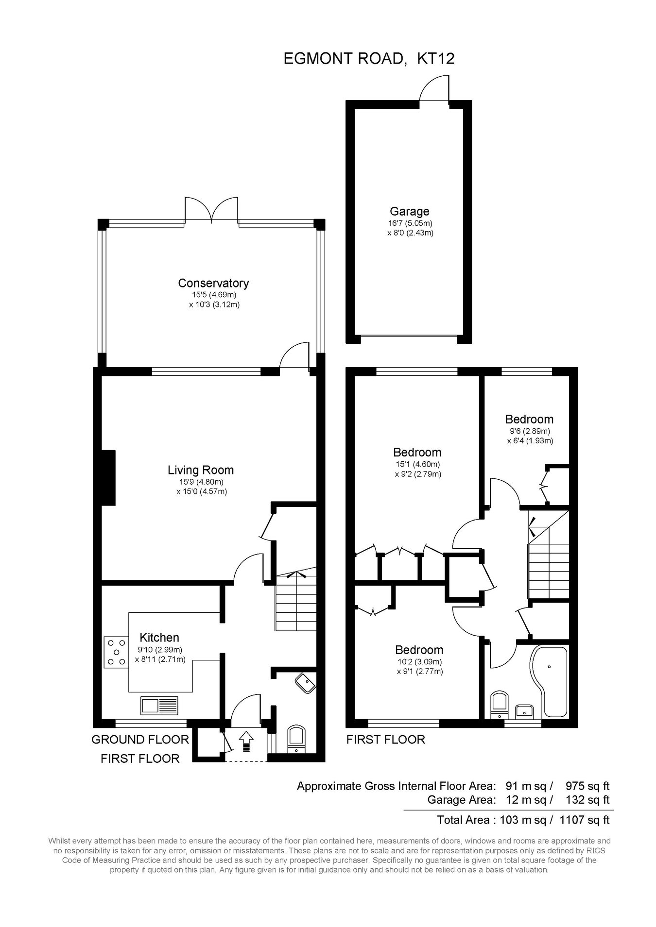 5, Egmont Road, Walton-on-Thames floorplan