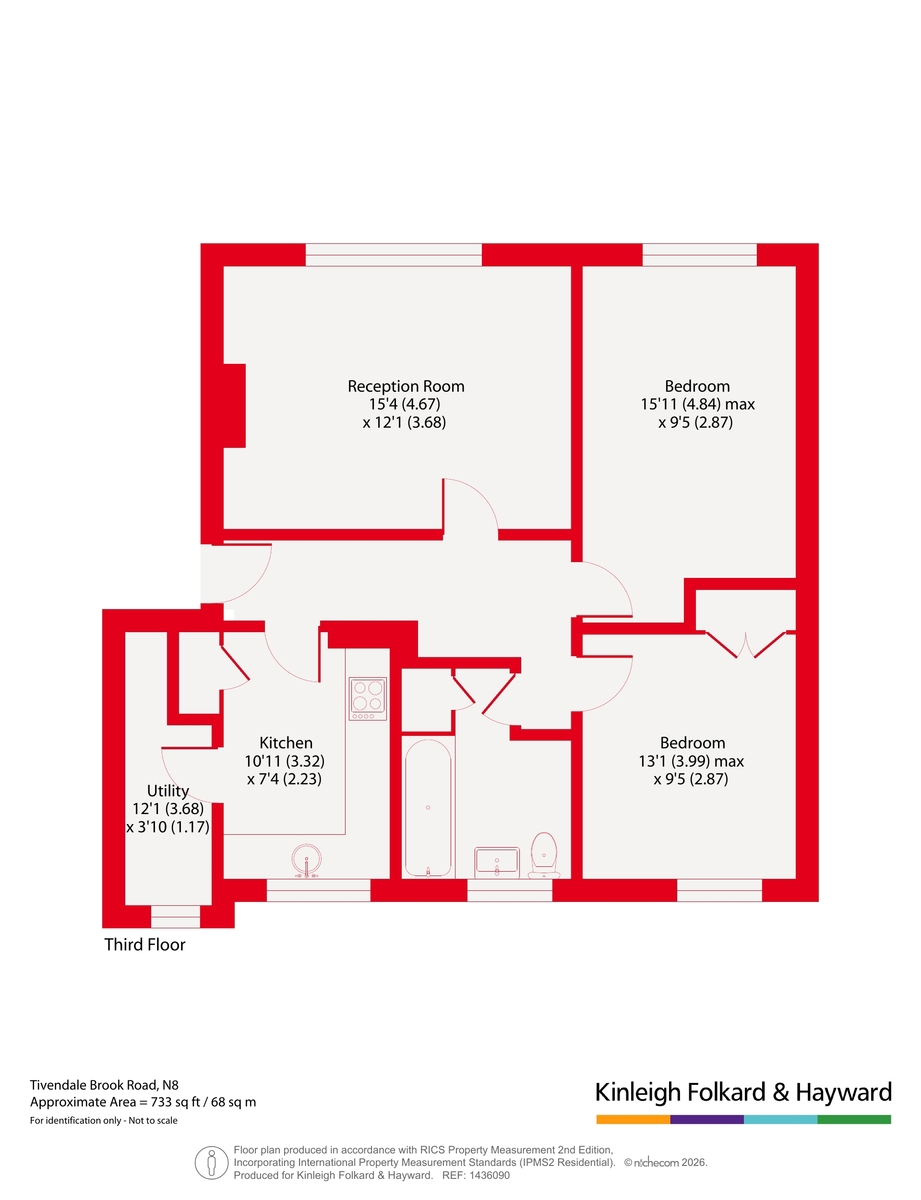 Flat 15 Tivendale,, Brook Road, London floorplan