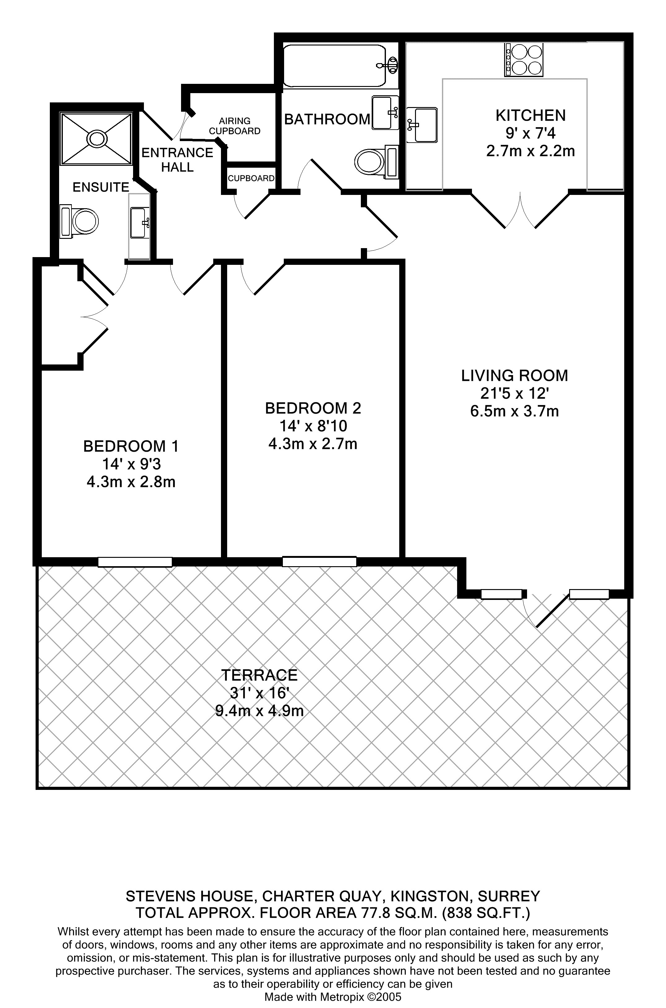 37 Stevens House, Jerome Place, Kingston Upon Thames floorplan
