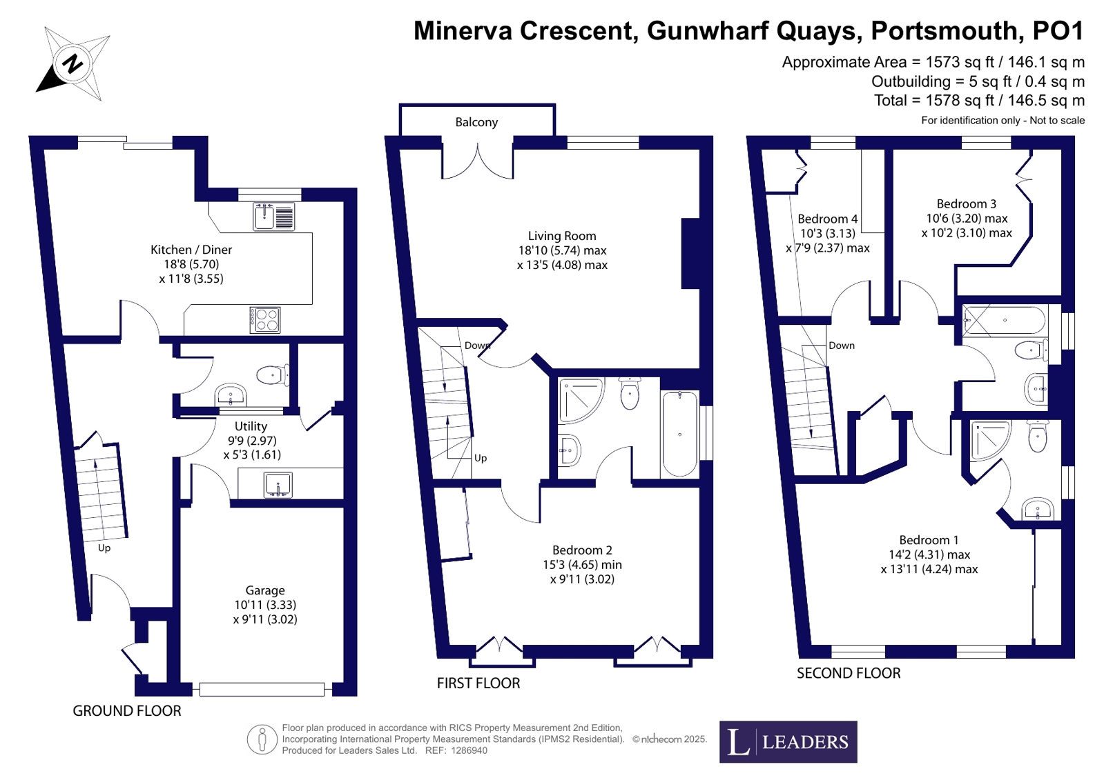 1, Minerva Crescent, Portsmouth floorplan