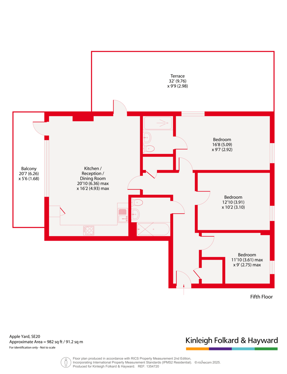 Flat 158, Lambourne House,, Apple Yard, London floorplan