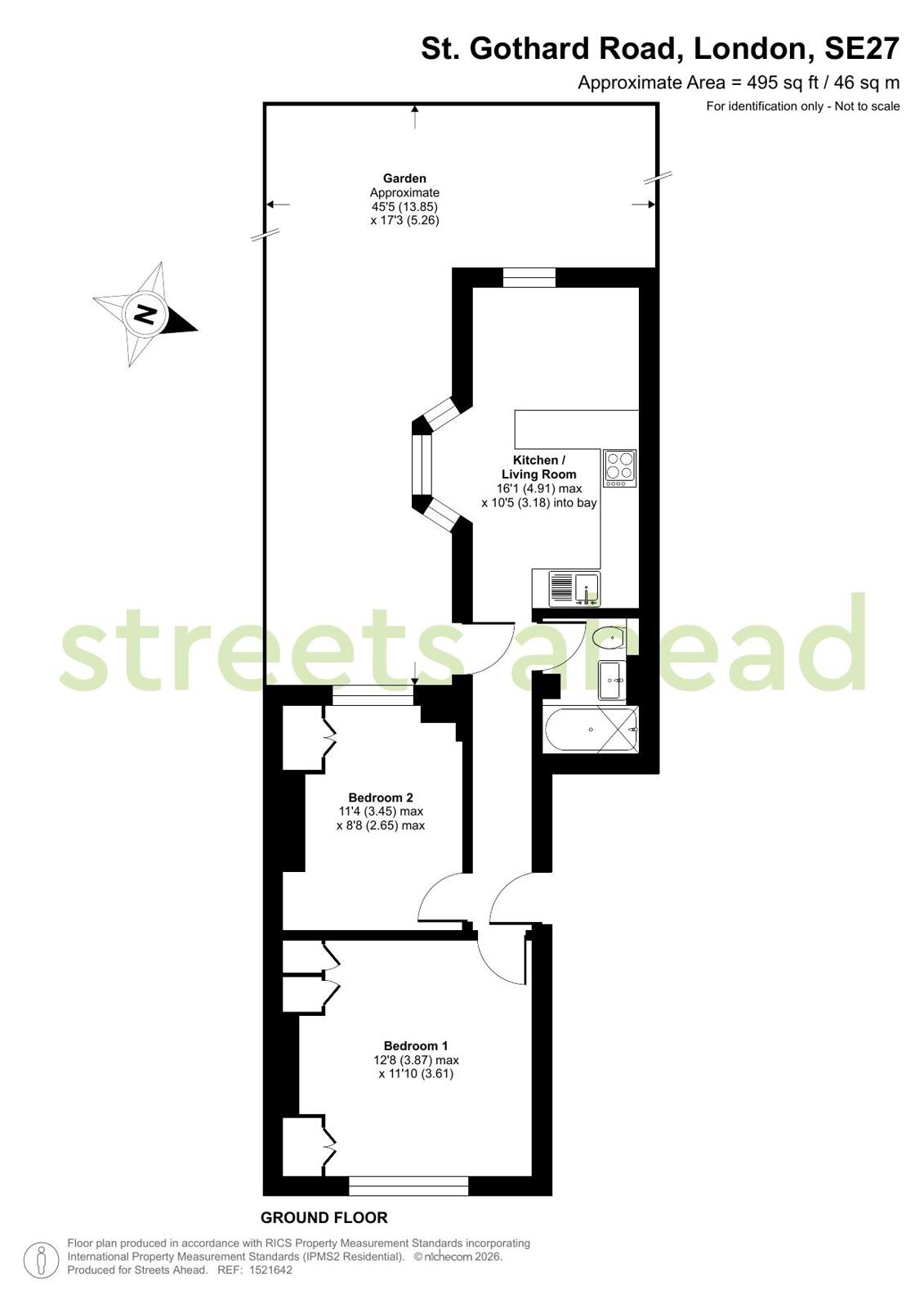 Flat 1, 47, St. Gothard Road, London floorplan