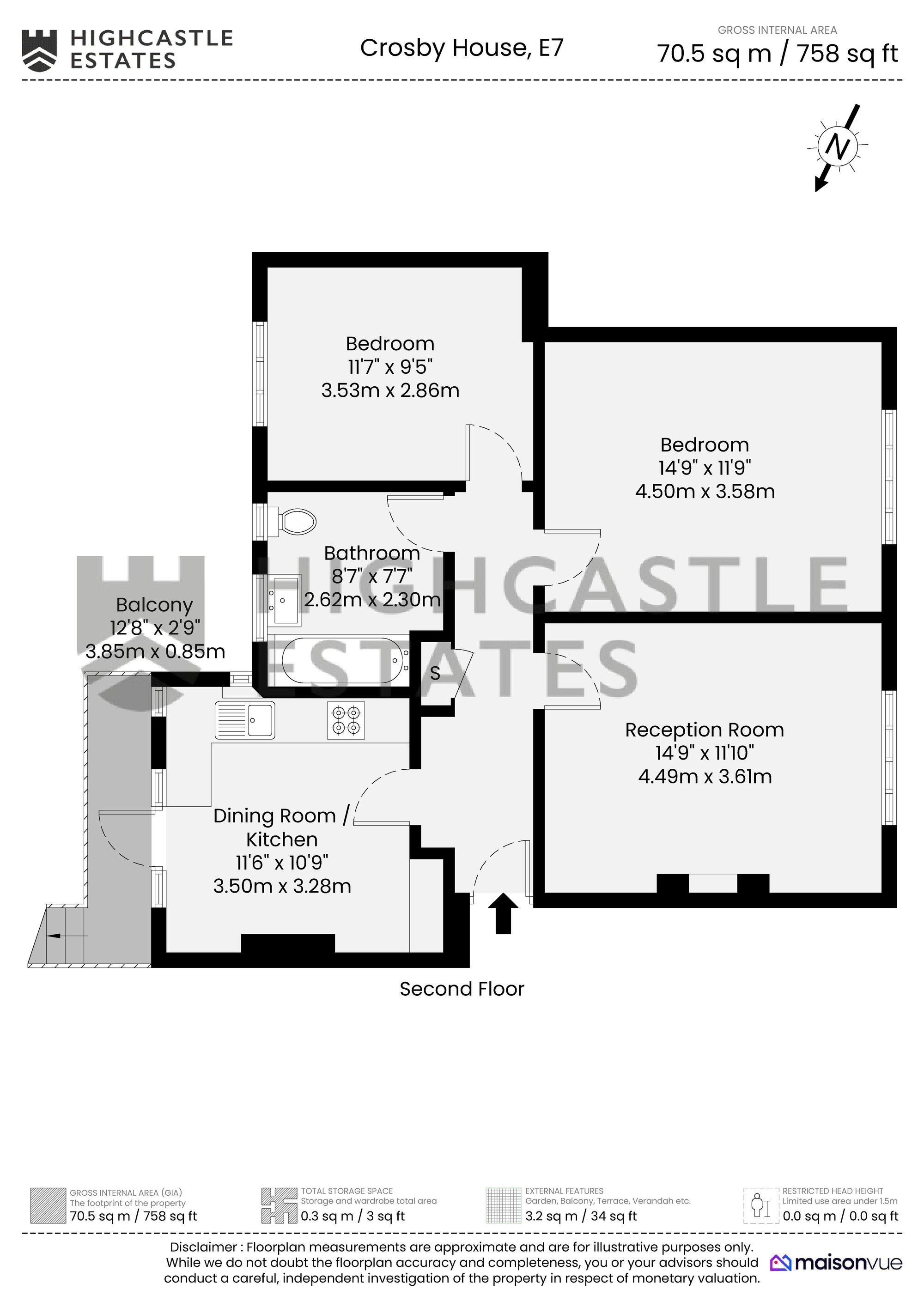 Flat 6, Crosby House Crosby Road, London floorplan