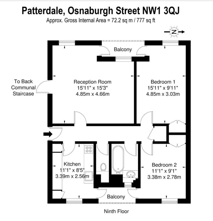 Flat 20, Patterdale,, Osnaburgh Street, London floorplan