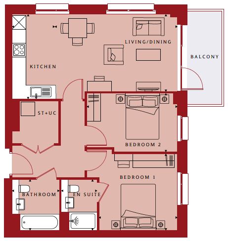 H7945489, Carnation Gardens, Nestle Avenue, Hayes floorplan