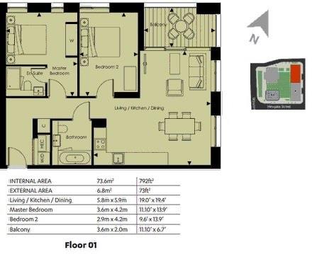 2 Bedrooms Flat to rent in The Highwood, Westgrove, Elephant Park, Elephant & Castle, London SE1