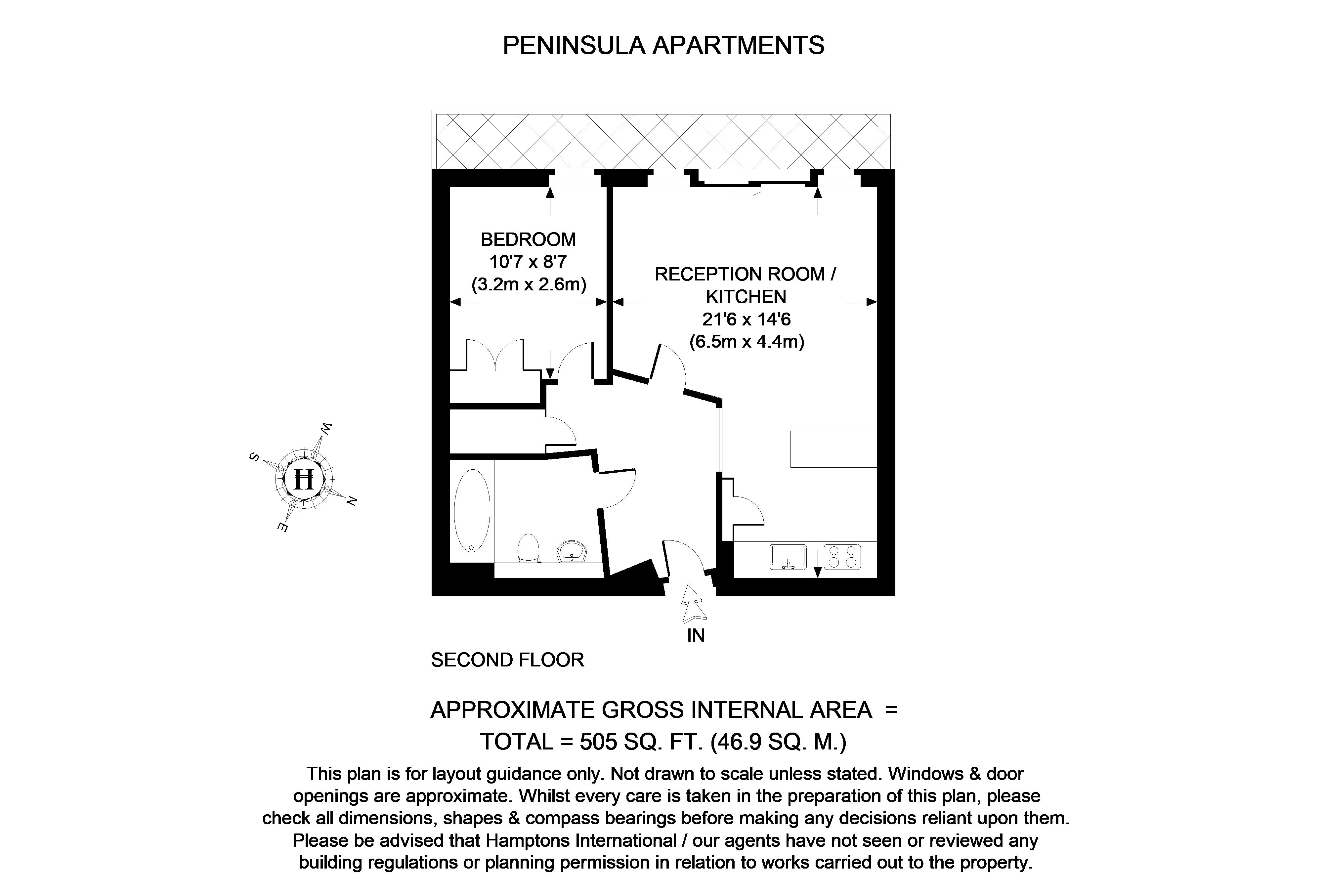 215, Peninsula Apartments, 4, Praed Street, London floorplan