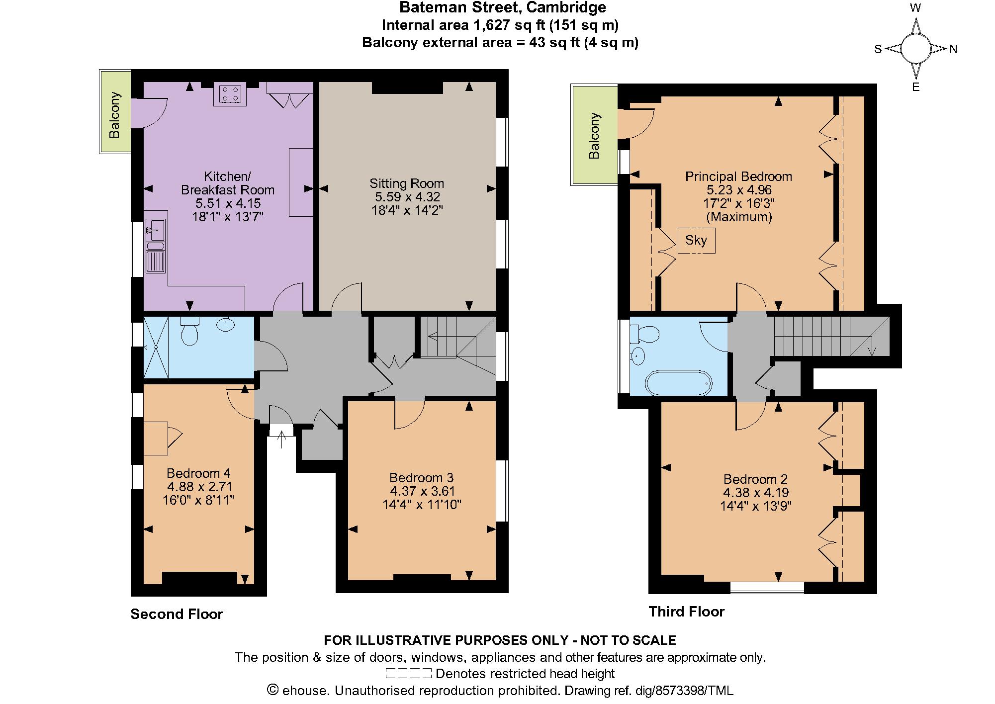 Bateman Street, Cambridge CB2, 4 bedroom flat for sale 65892895