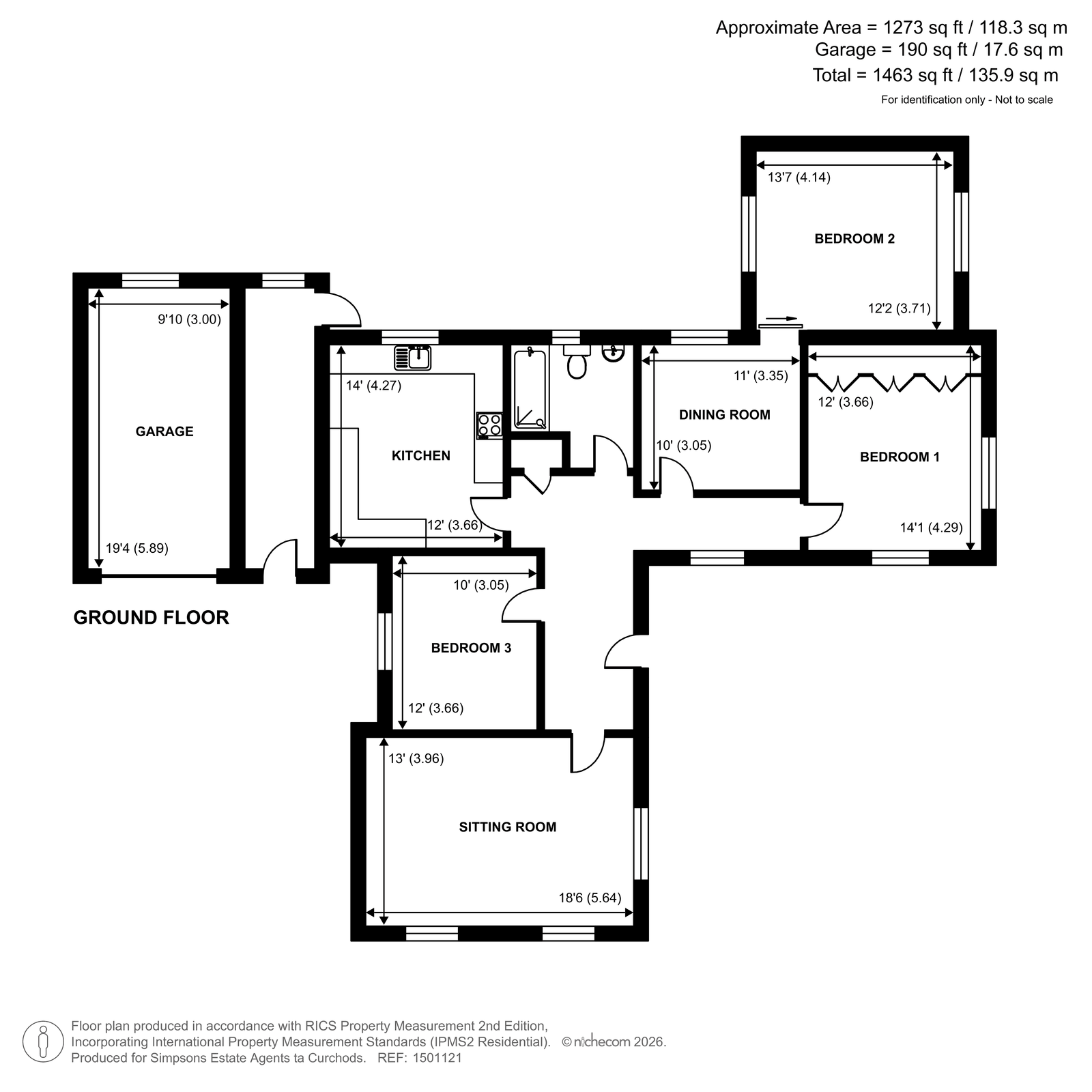 1, Rosefield Gardens, Ottershaw floorplan