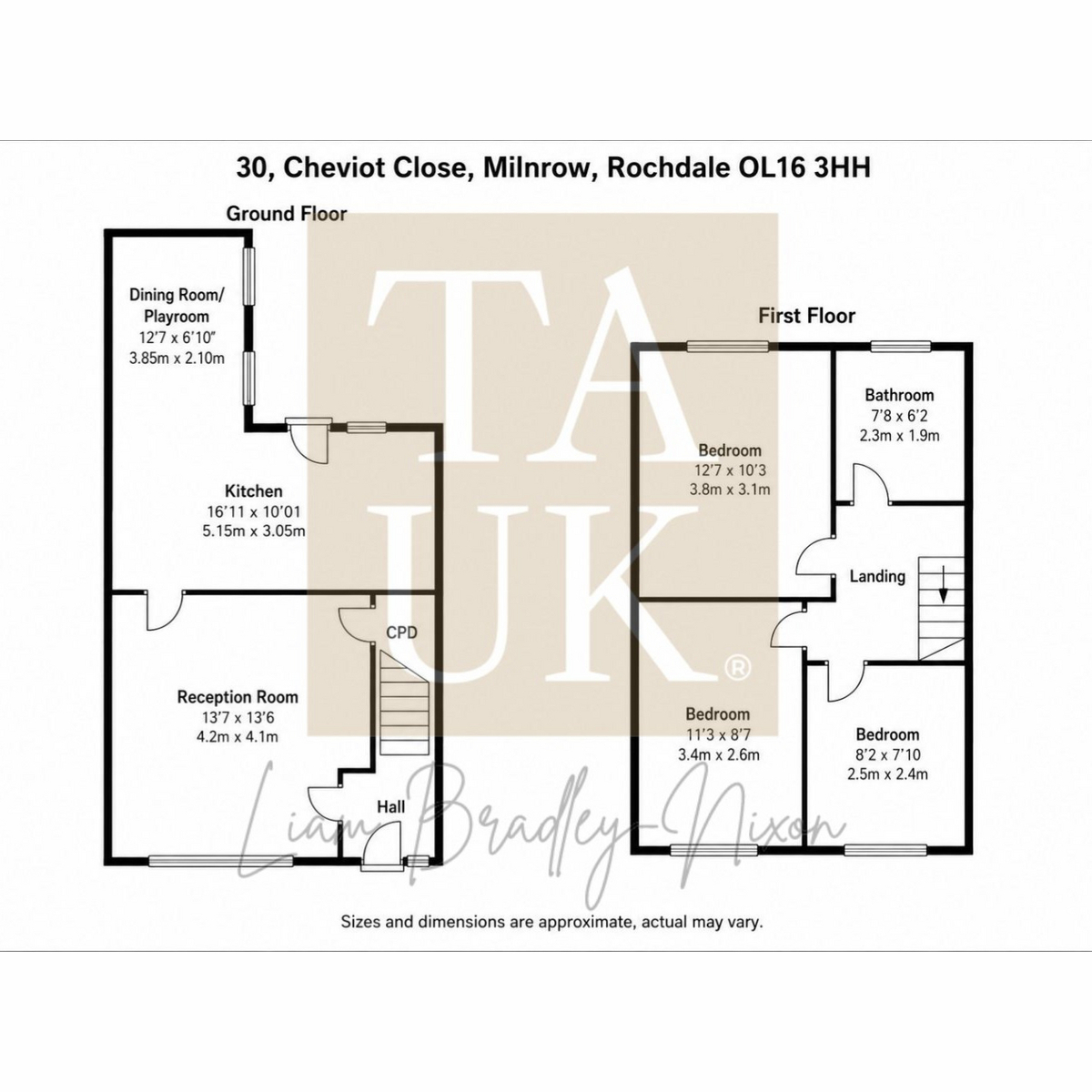 30, Cheviot Close, Rochdale floorplan