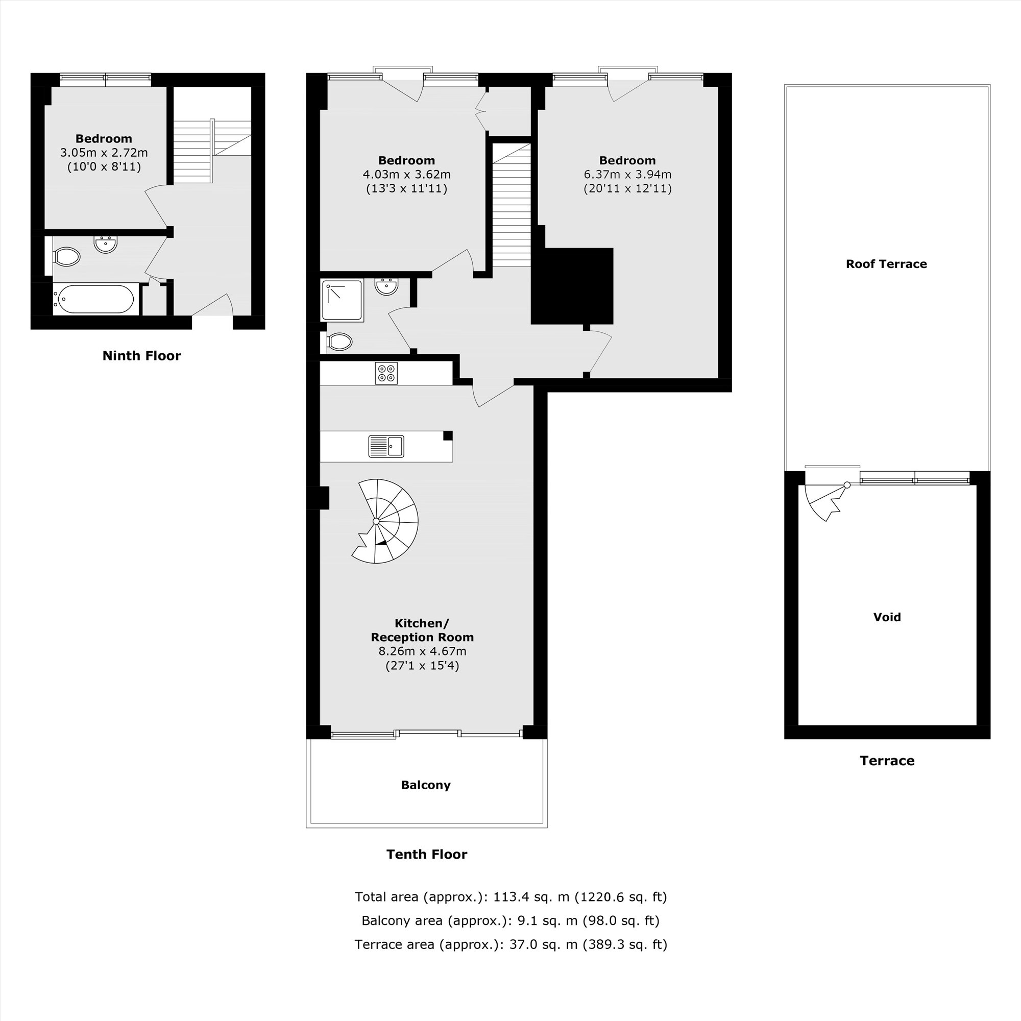 86 Lexington Apartments, 40, City Road, London floorplan