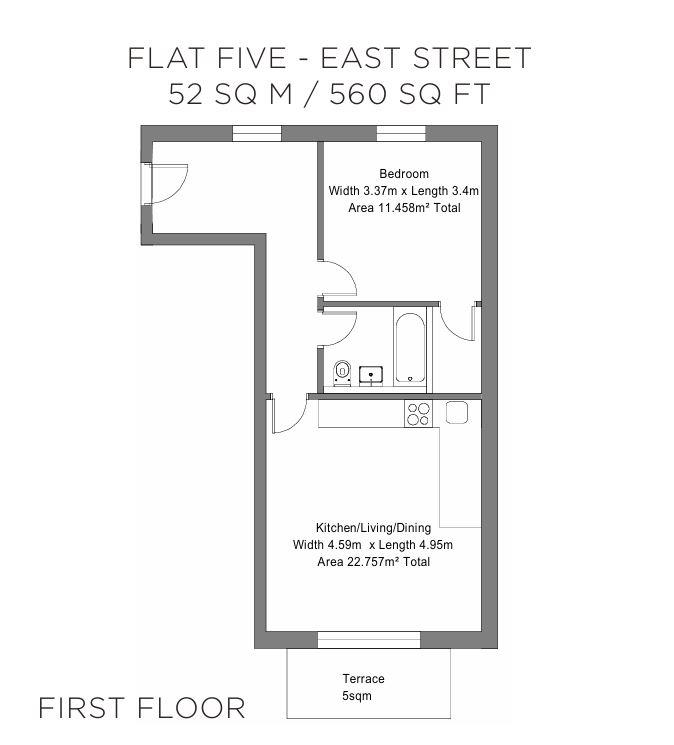 Flat 5, 111, East Street, Epsom floorplan