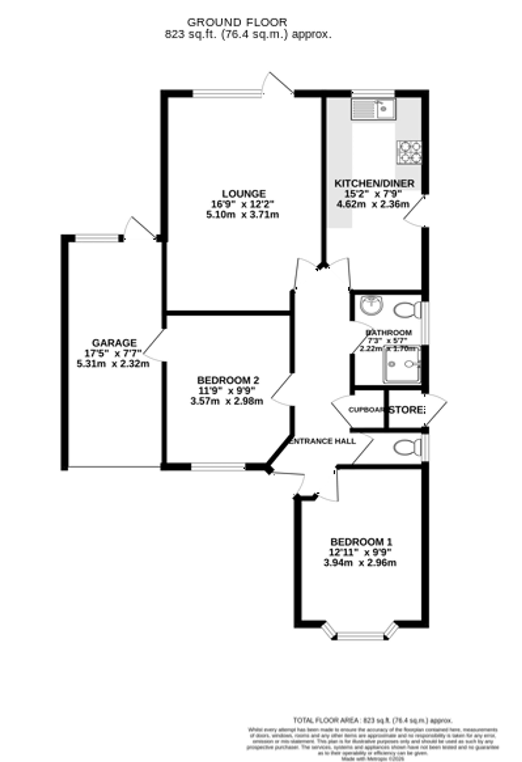 32 Thirlmere Road, Wigston floorplan