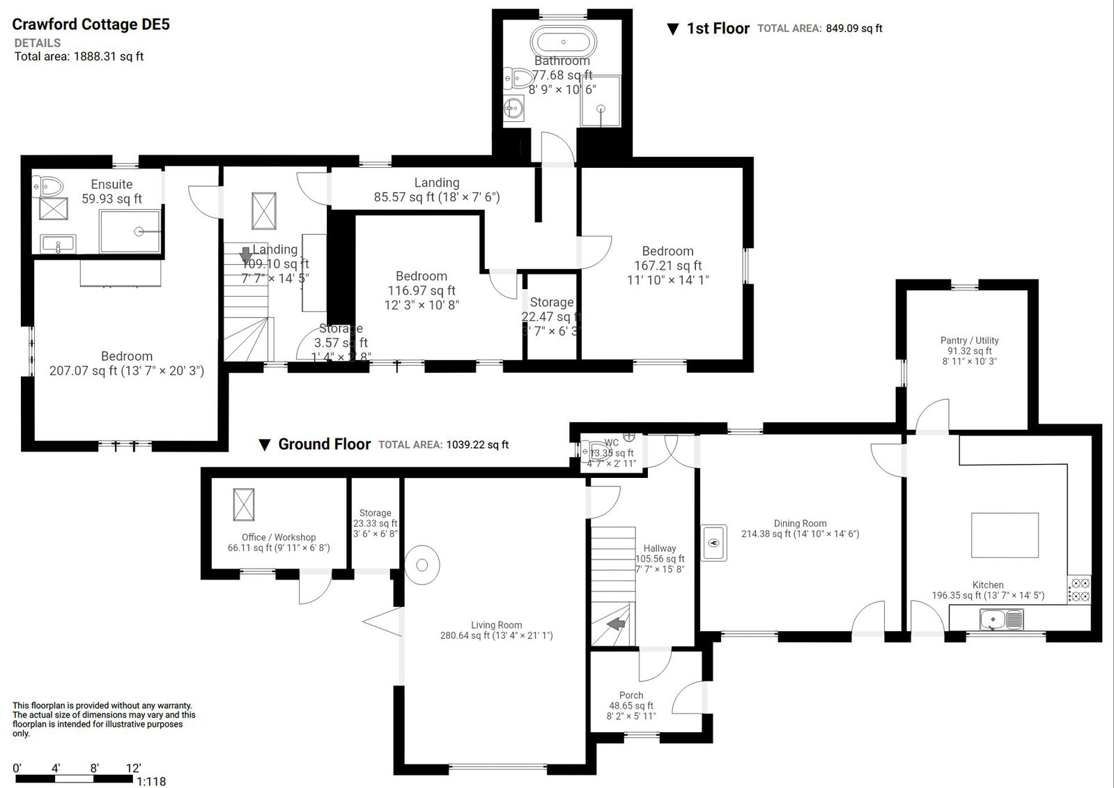 Crawford Cottage, Upper Holloway, Matlock floorplan