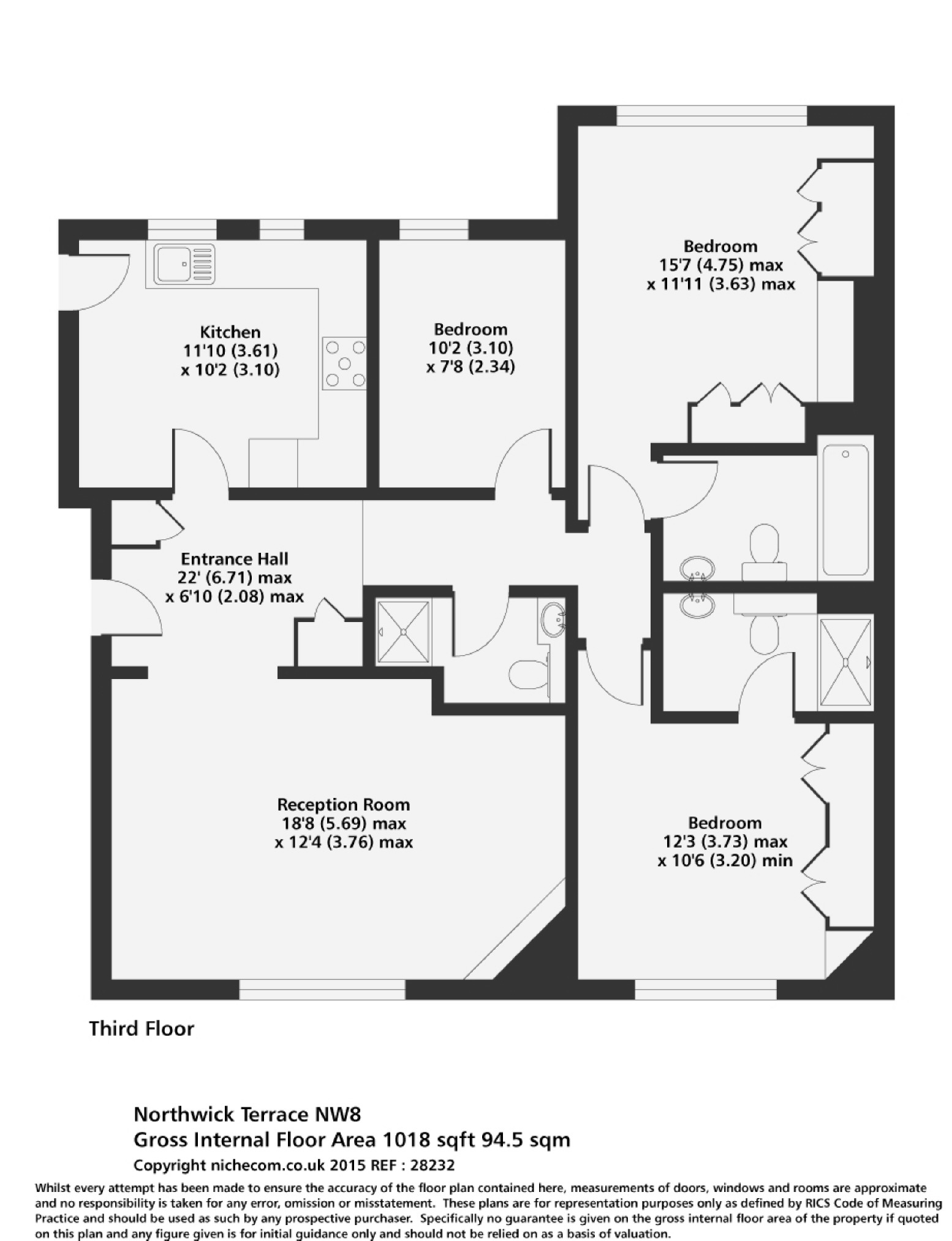 3 Bedrooms Flat to rent in Clifton Court, London NW8