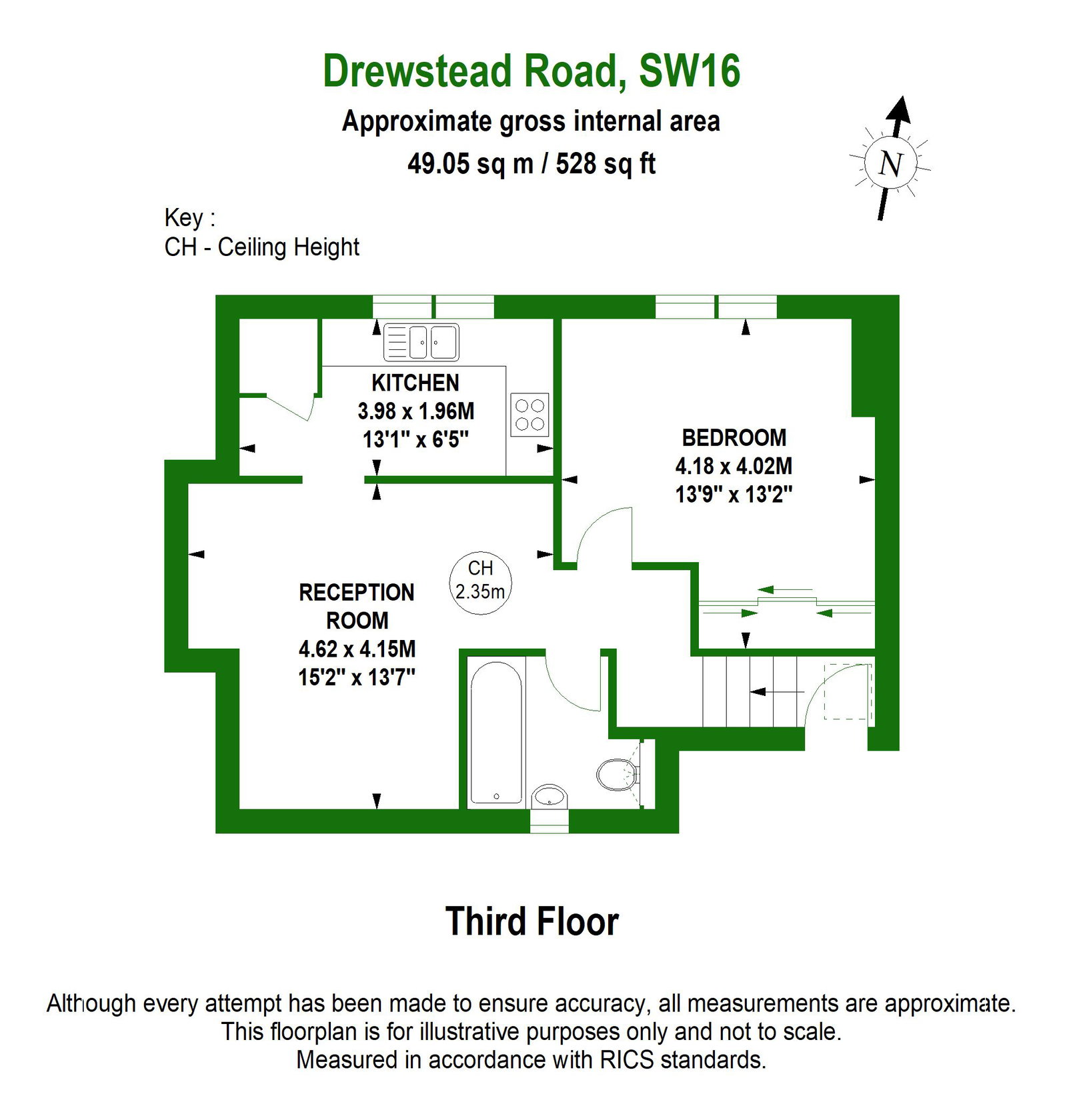 8,Flat 7, Drewstead Road, London floorplan
