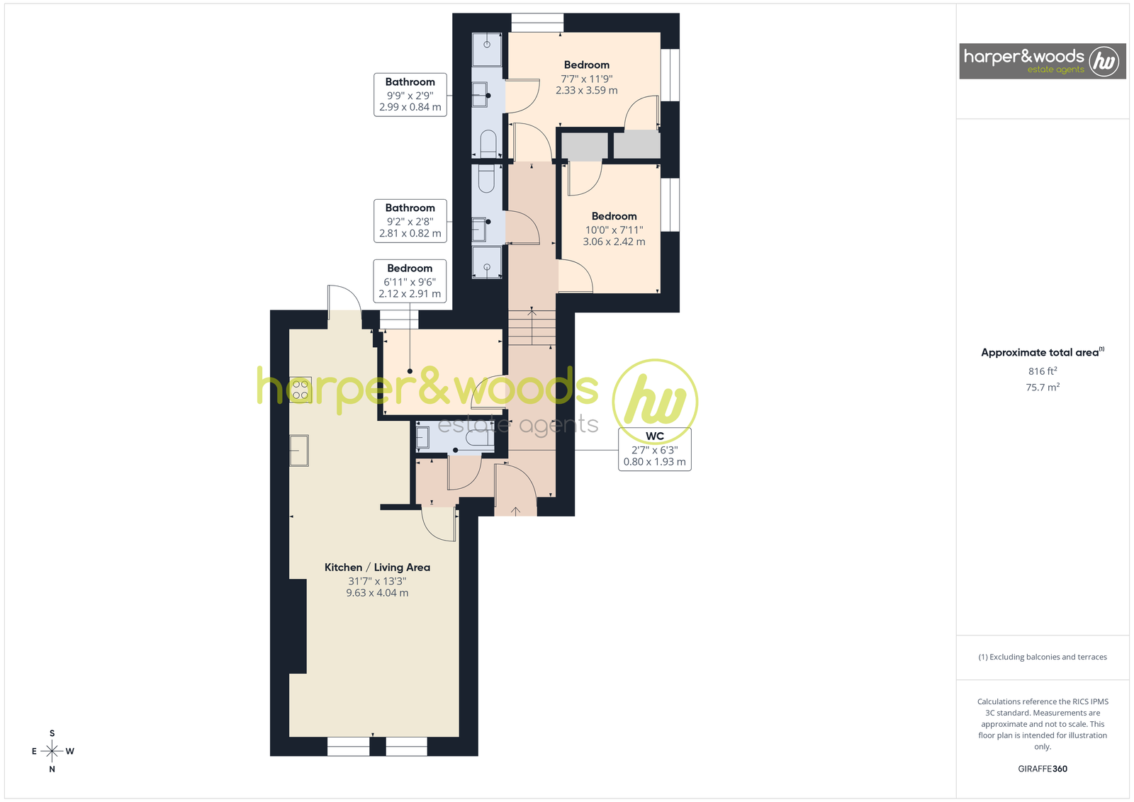 2,Flat 2, Park Terrace, Crosby floorplan