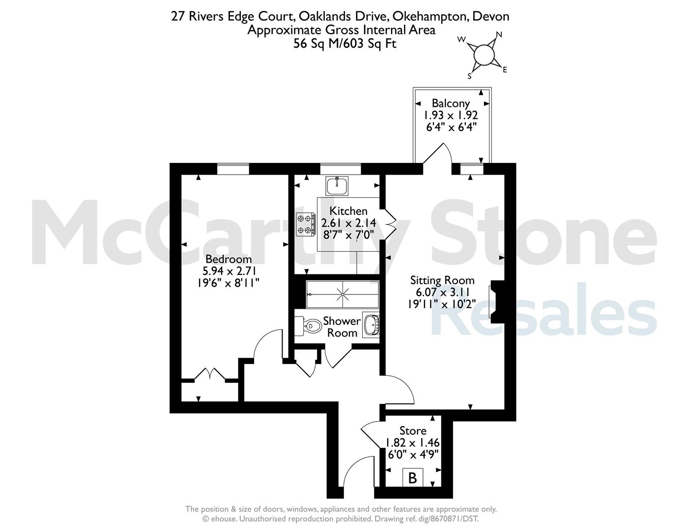 27 Rivers Edge Court, Oaklands Drive, Okehampton floorplan